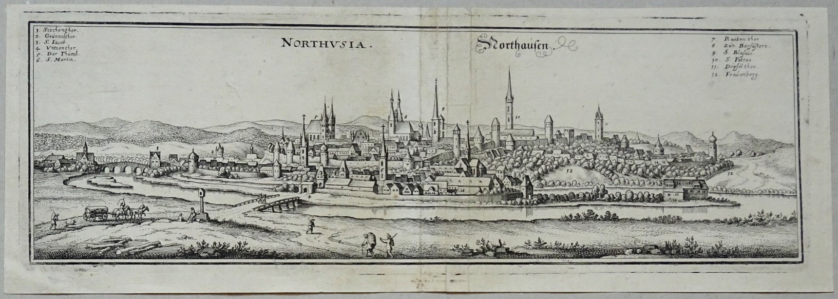 Nordhausen: Stadt von Südwesten, 1650 (aus: Merian "Sachsen") (Schloß Wernigerode GmbH RR-F)
