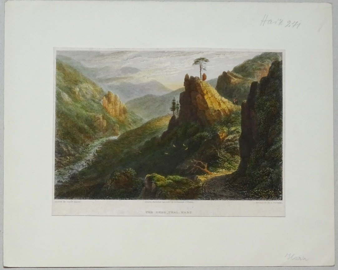 Okertal: Blick ins Tal, 1829 (aus: Jennings "Scenery") (Schloß Wernigerode GmbH RR-F)