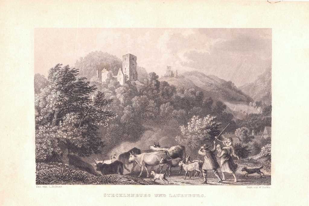 Stecklenberg: Stecklenburg und Lauenburg, 1838 (aus: Wigand "Wanderung durch den Harz") (Schloß Wernigerode GmbH RR-F)