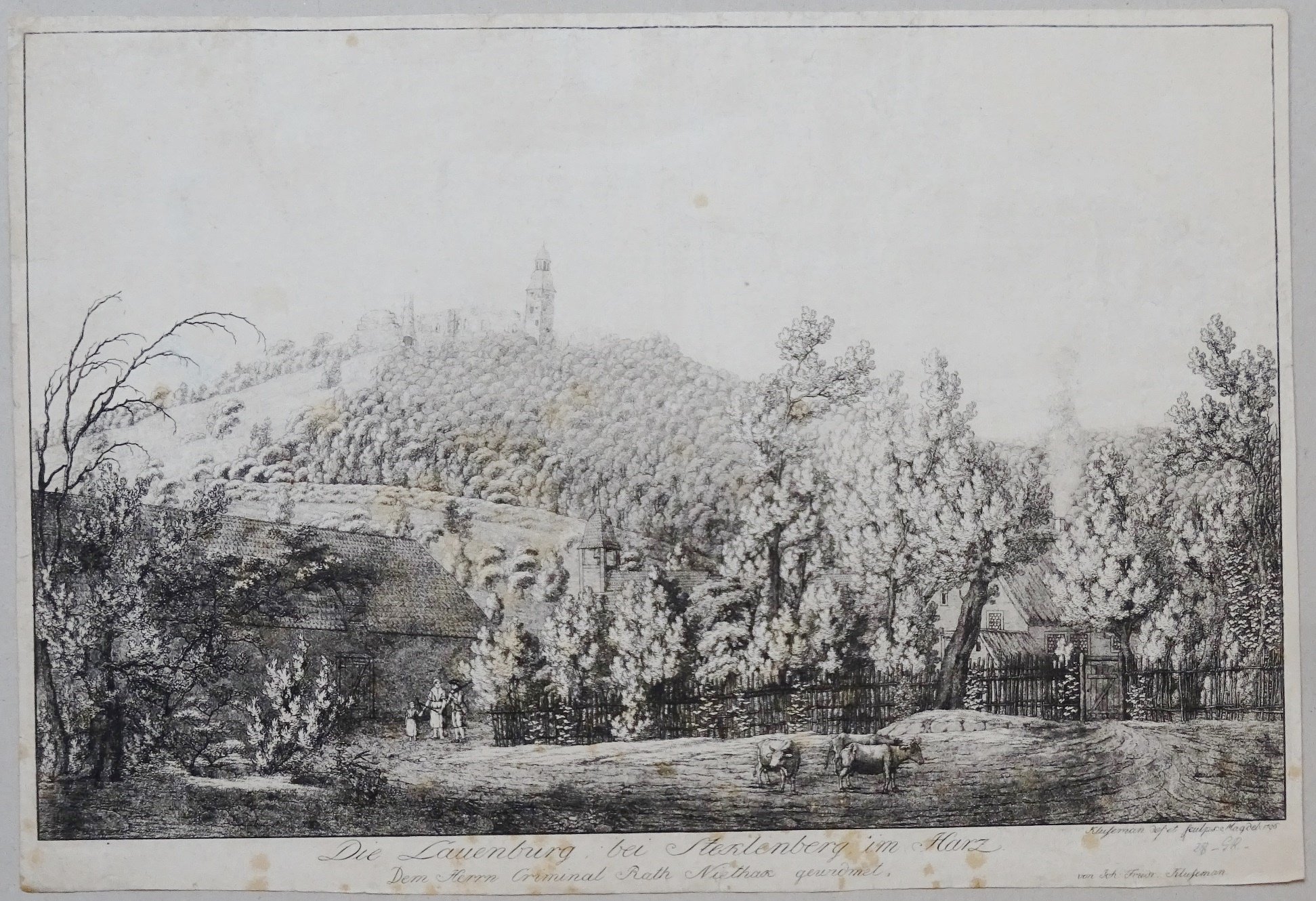 Stecklenberg: Dorf und Burg Stecklenburg von Norden, 1796 (Schloß Wernigerode GmbH RR-F)