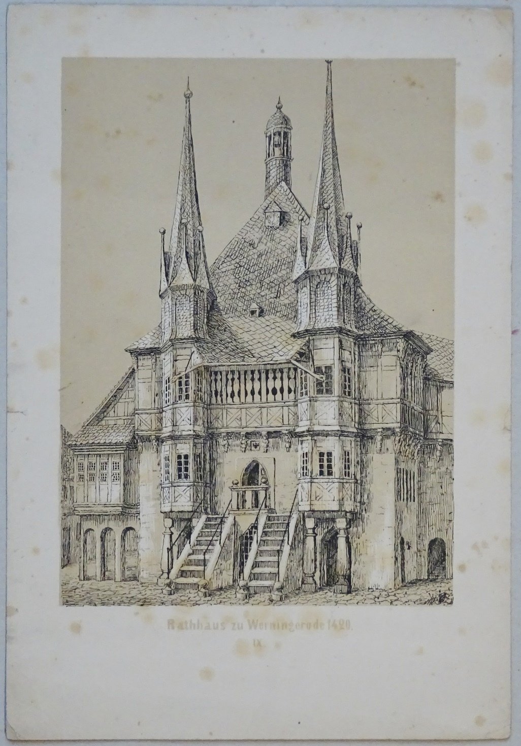 Wernigerode: Rathaus von der Marktseite, vor 1874 (Schloß Wernigerode GmbH RR-F)