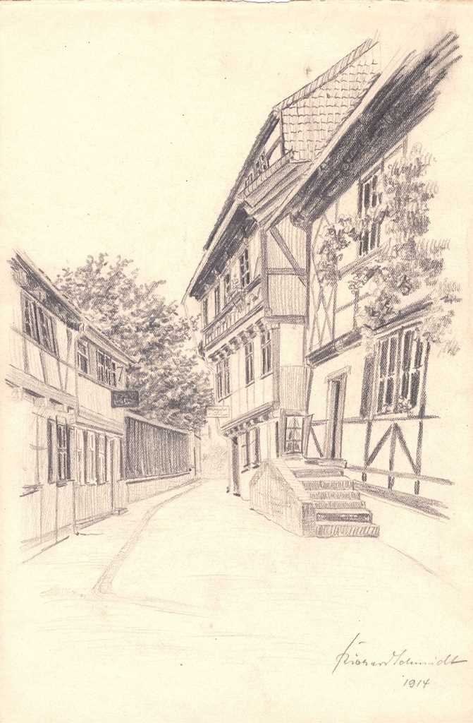 Der Teichdamm in Wernigerode, von Richard Schmidt, 1914 (Schloß Wernigerode GmbH RR-F)