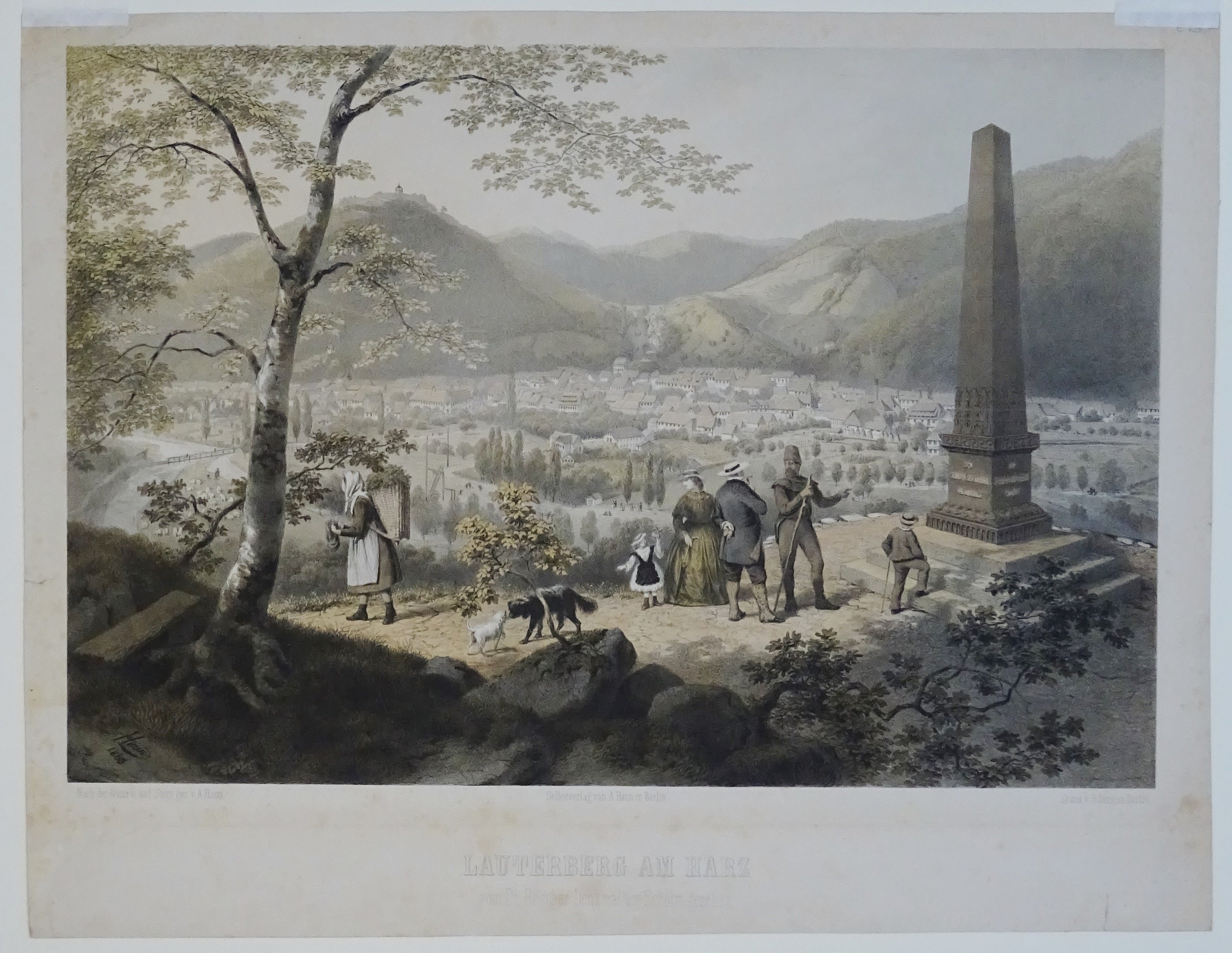 Bad Lauterberg: Stadt von Westen, um 1860 (Schloß Wernigerode GmbH RR-F)