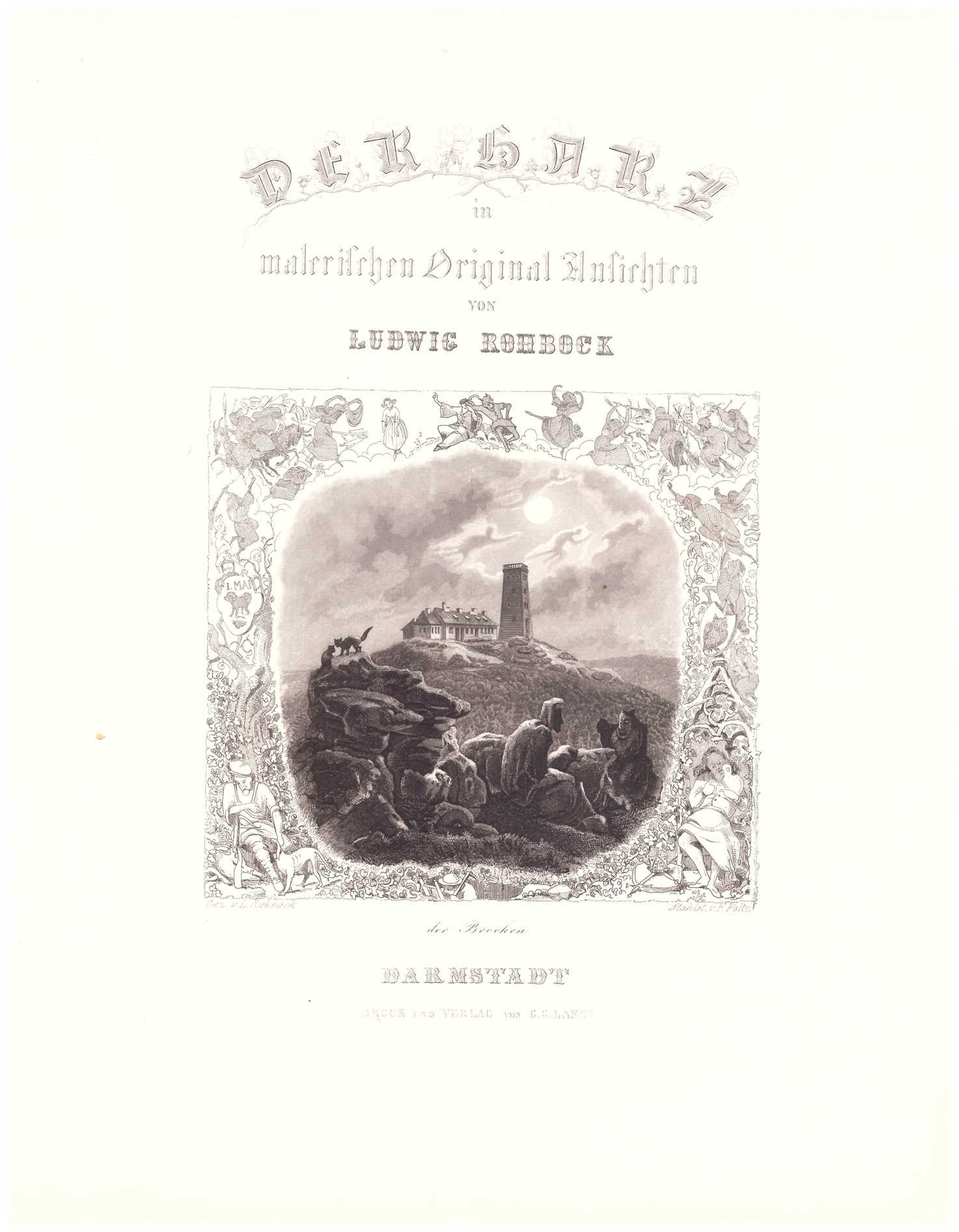 Harz: Titelblatt von "Der Harz in malerischen Originalansichten" bei Lange in Darmstadt, 1854 (Schloß Wernigerode GmbH RR-F)