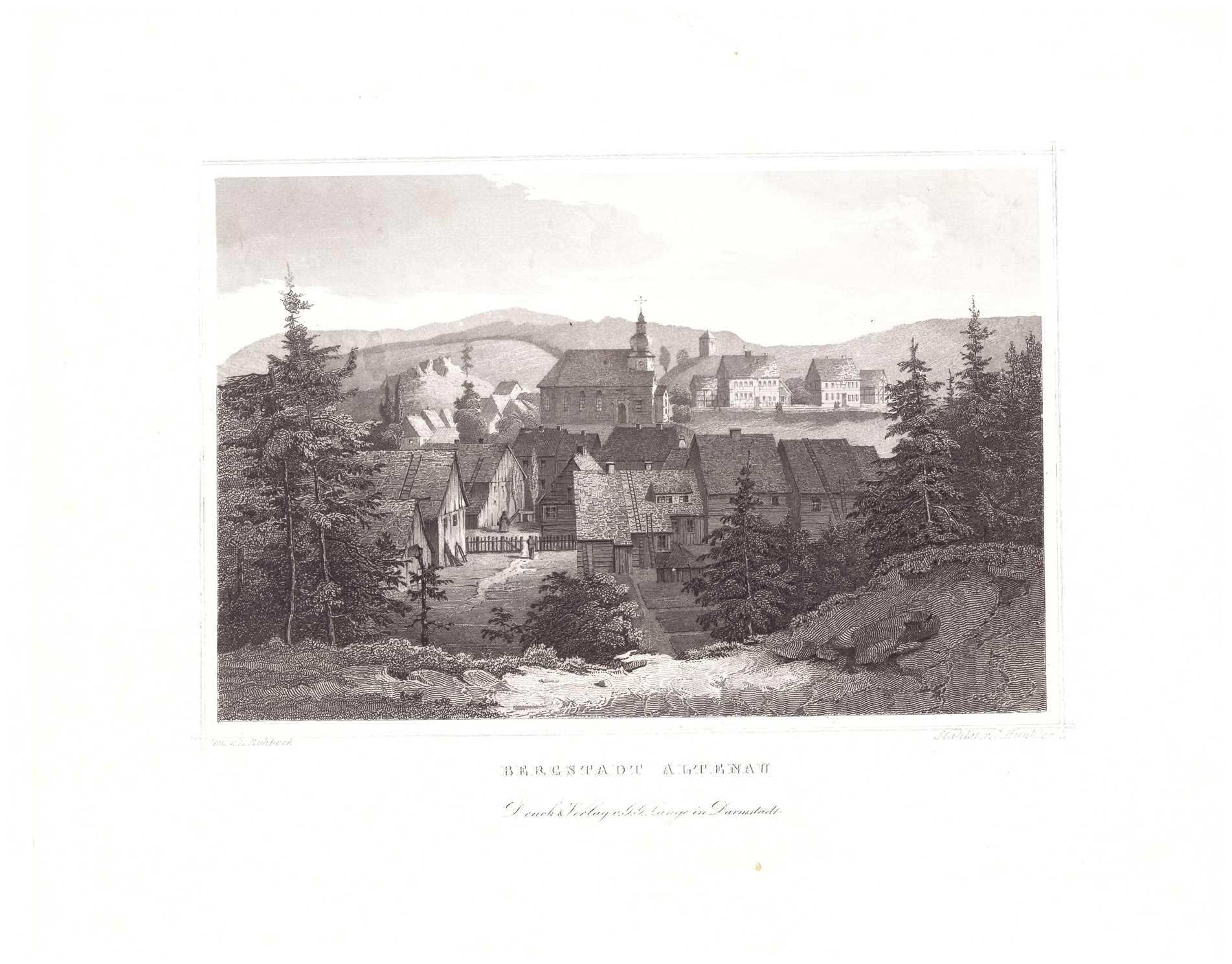 Altenau: Stadt und Umgebung von Norden, 1854 (aus: Lange "Der Harz") (Schloß Wernigerode GmbH RR-F)