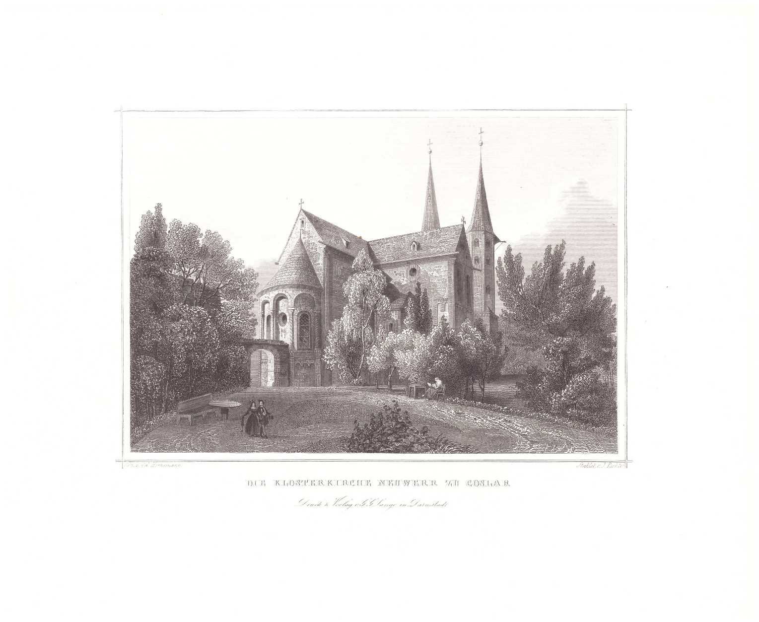 Goslar: Neuwerk-Kirche von Nordosten, 1854 (aus: Lange "Der Harz") (Schloß Wernigerode GmbH RR-F)