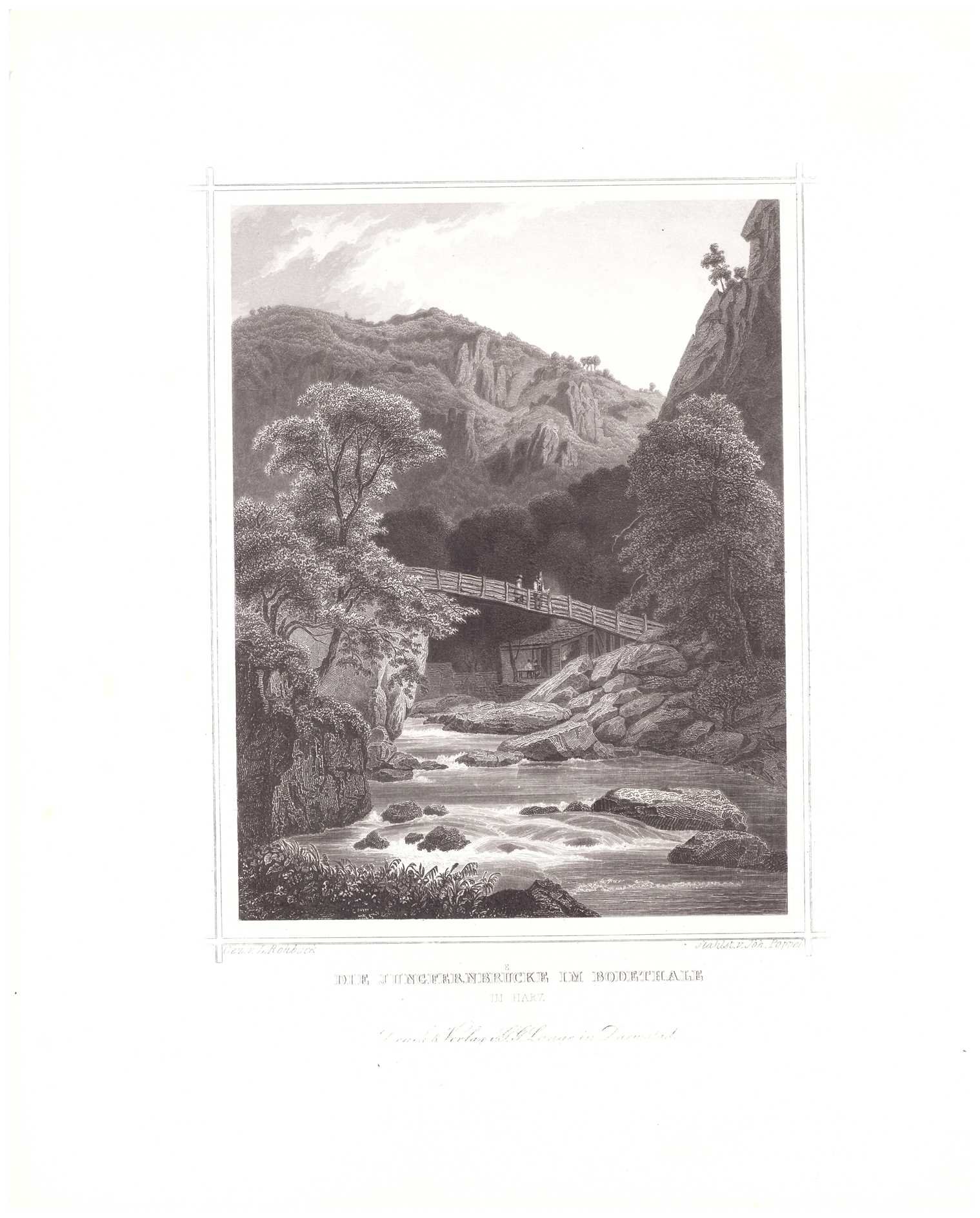 Bodetal: Jungfernbrücke und Konditorei, 1854 (aus: Lange "Der Harz") (Schloß Wernigerode GmbH RR-F)