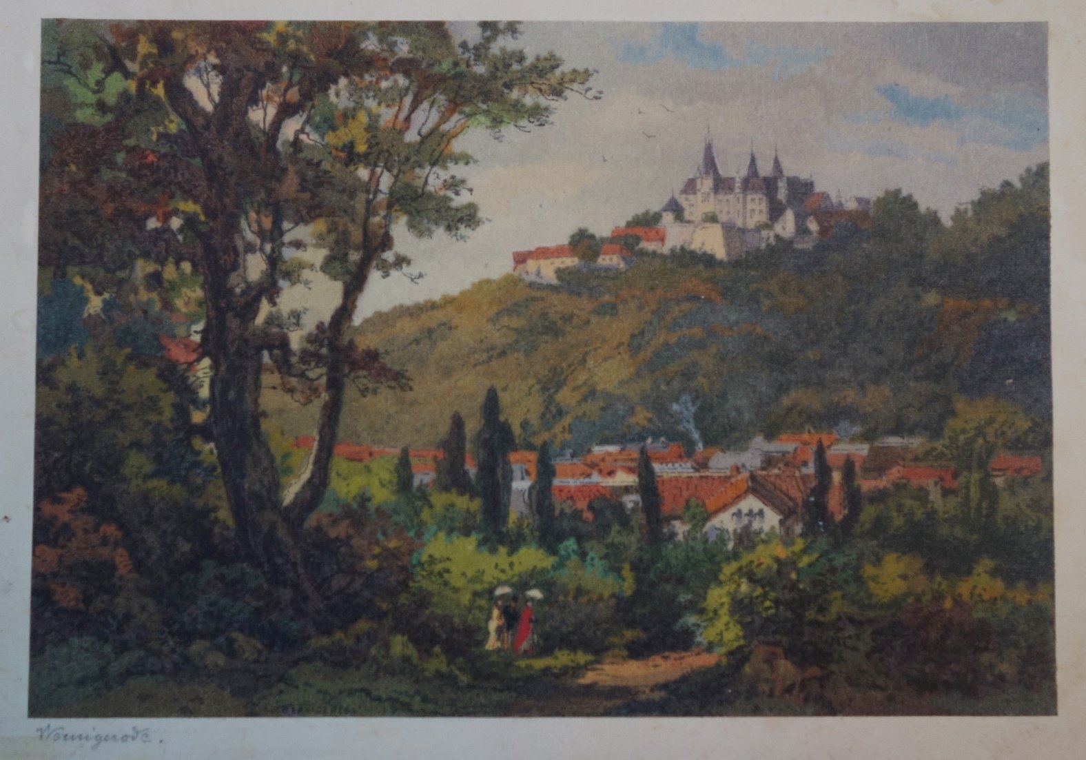 Wernigerode: Schloss aus der Ferne, nach 1862 (Schloß Wernigerode GmbH RR-F)
