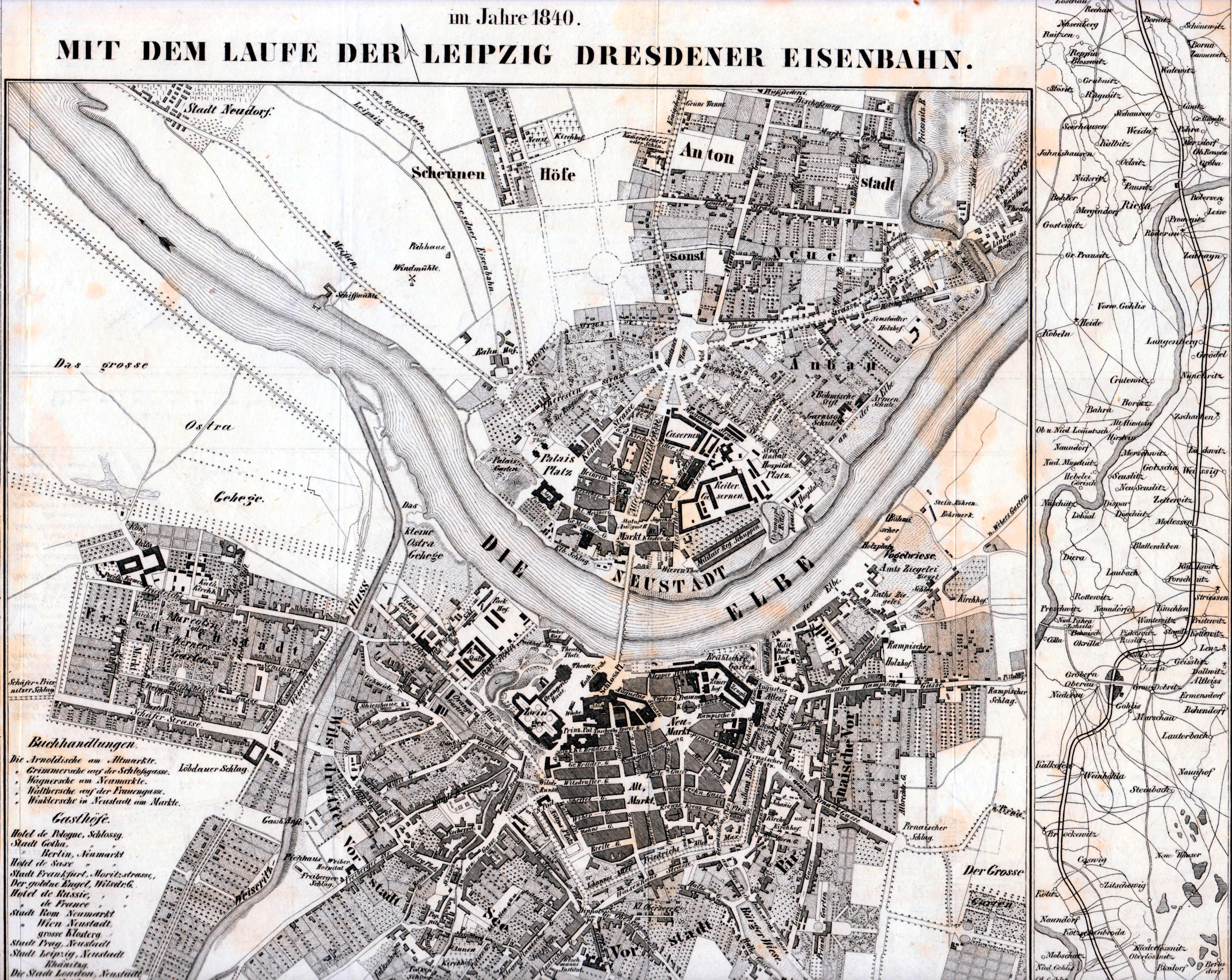 Grundriß der Stadt Dresden im Jahre 1840 (Schloß Wernigerode GmbH RR-F)