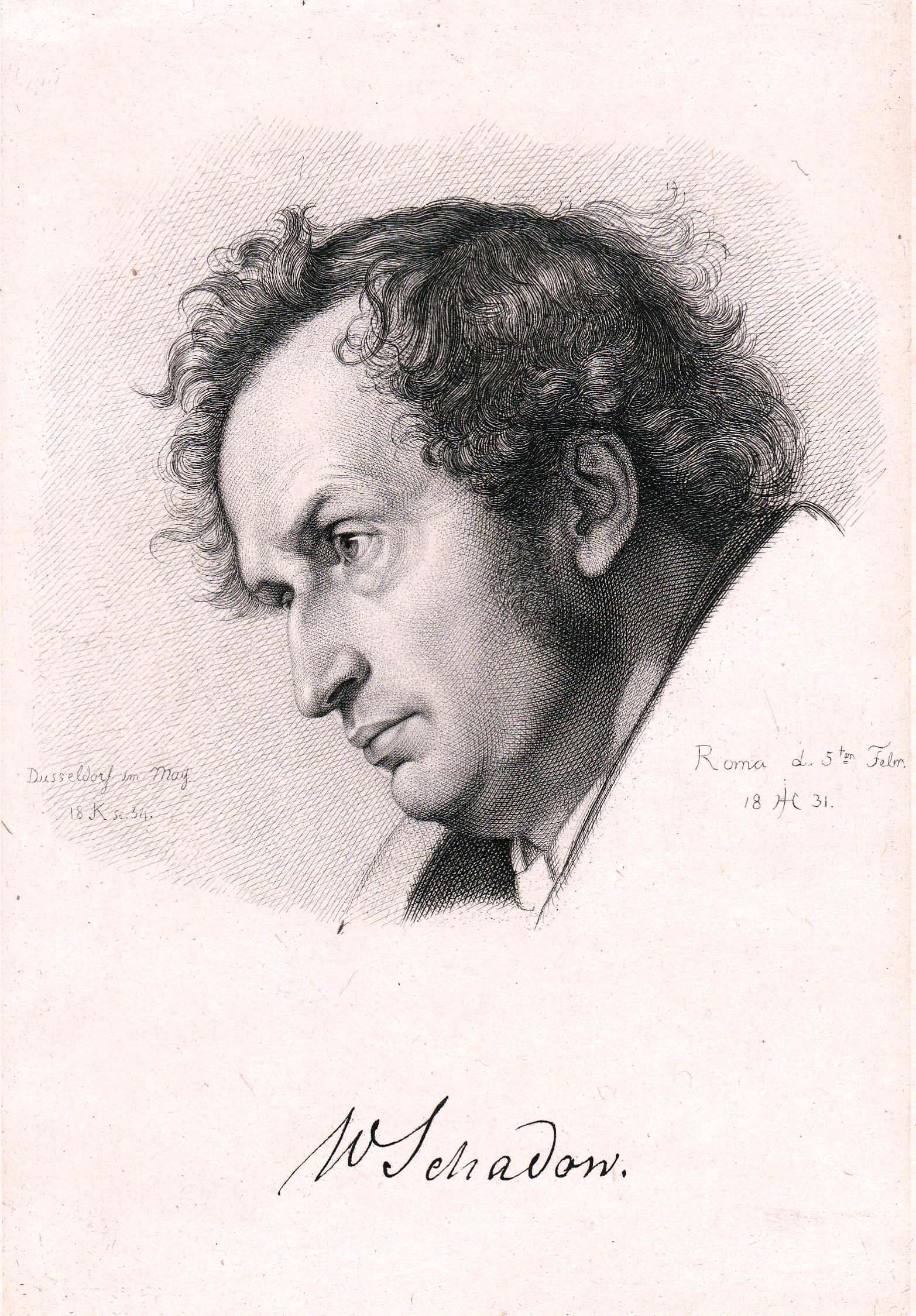Porträt Friedrich Wilhelm von Schadows 1831/34, von Keller (Schloß Wernigerode GmbH RR-F)