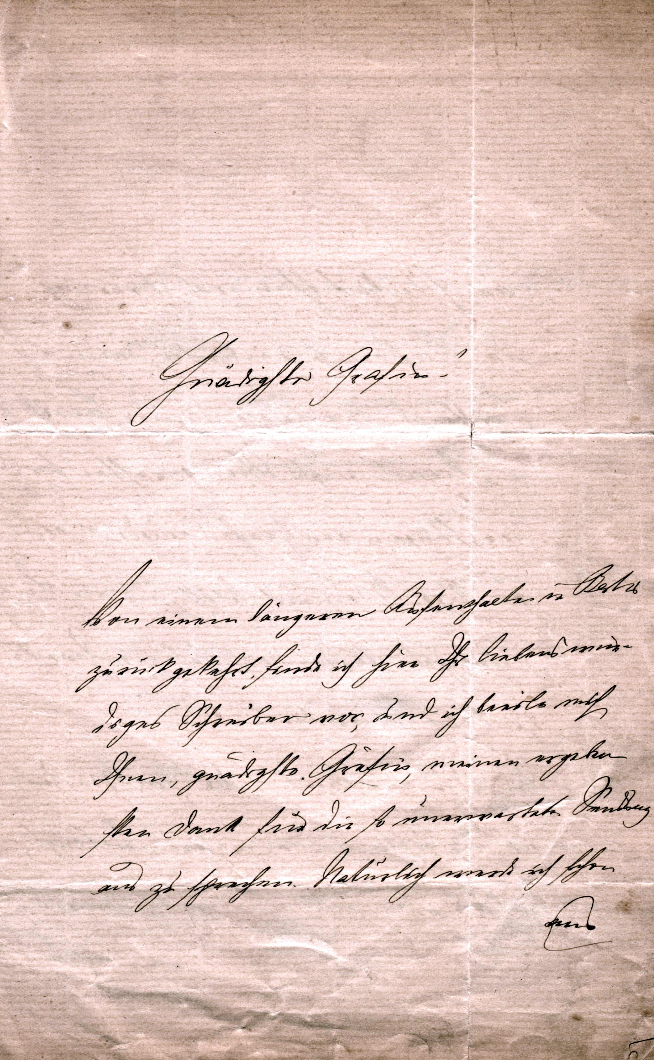 Brief von Georg Hinzpeter an eine unbekannte Gräfin, Bielefeld 1880 (Schloß Wernigerode GmbH RR-F)