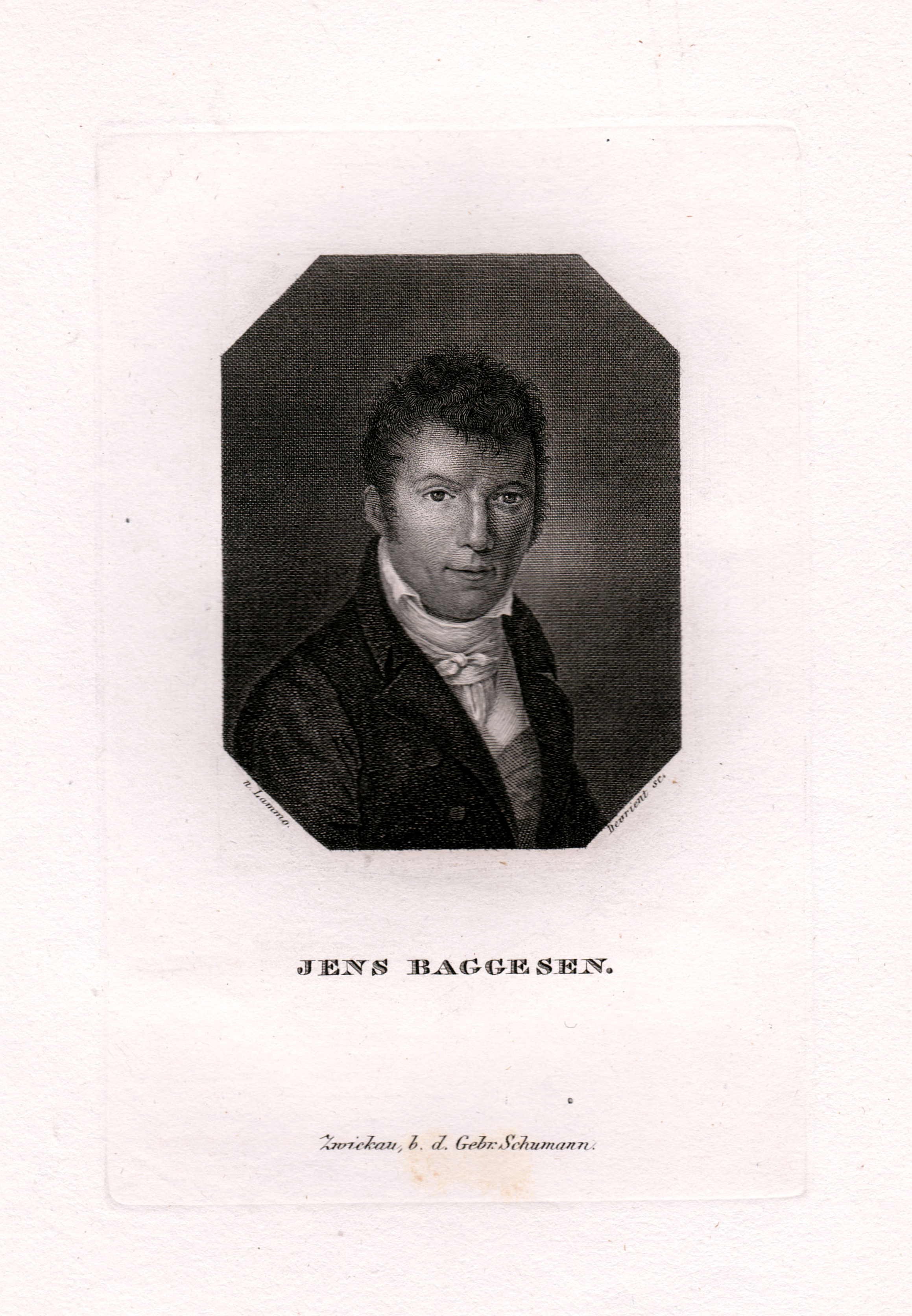 Porträtansicht des Schriftstellers Jens Baggesen, um 1810 (Schloß Wernigerode GmbH RR-R)