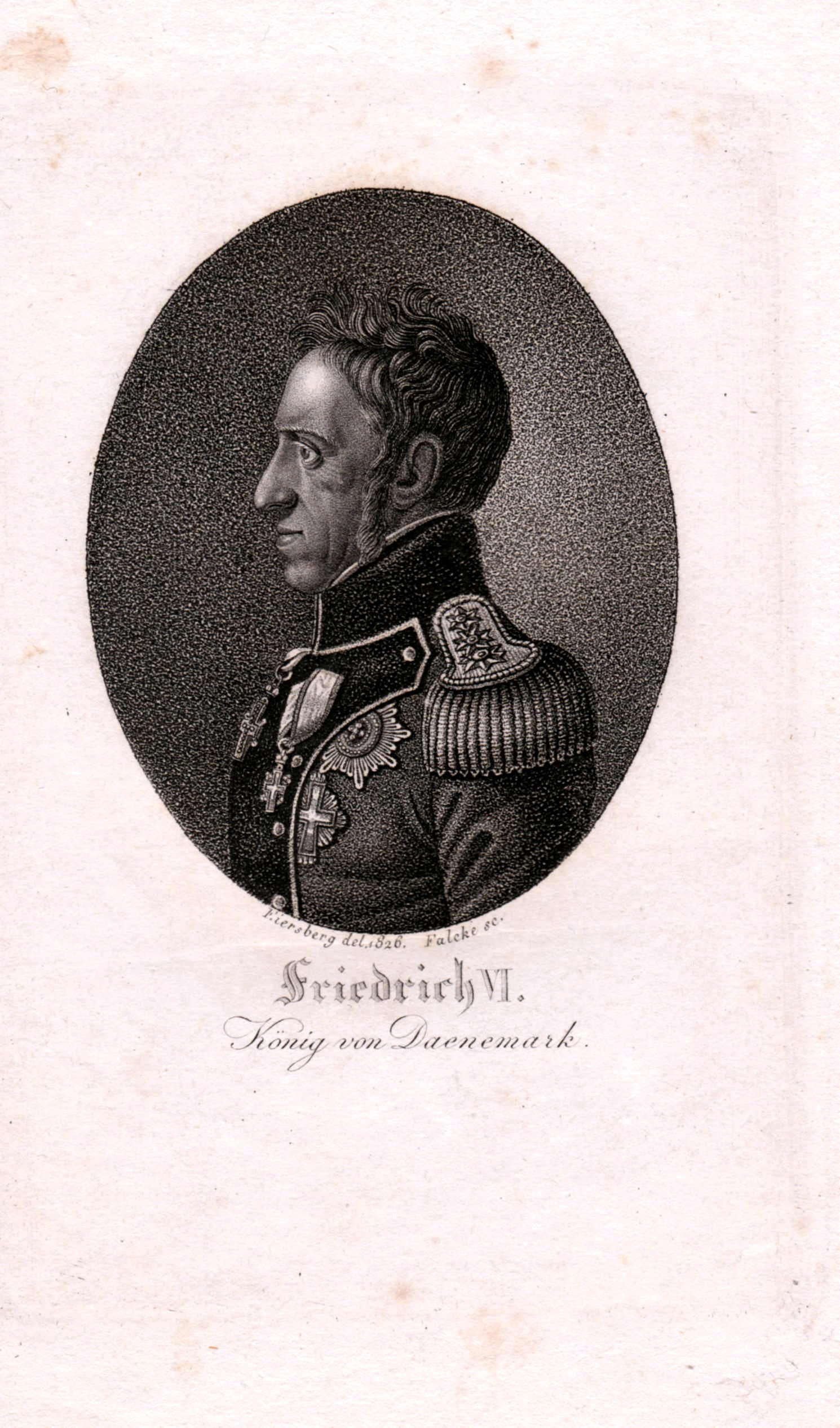 Brustporträt des dänsichen Königs Friedrichs VI. aus dem Jahr 1826 (Schloß Wernigerode GmbH RR-R)