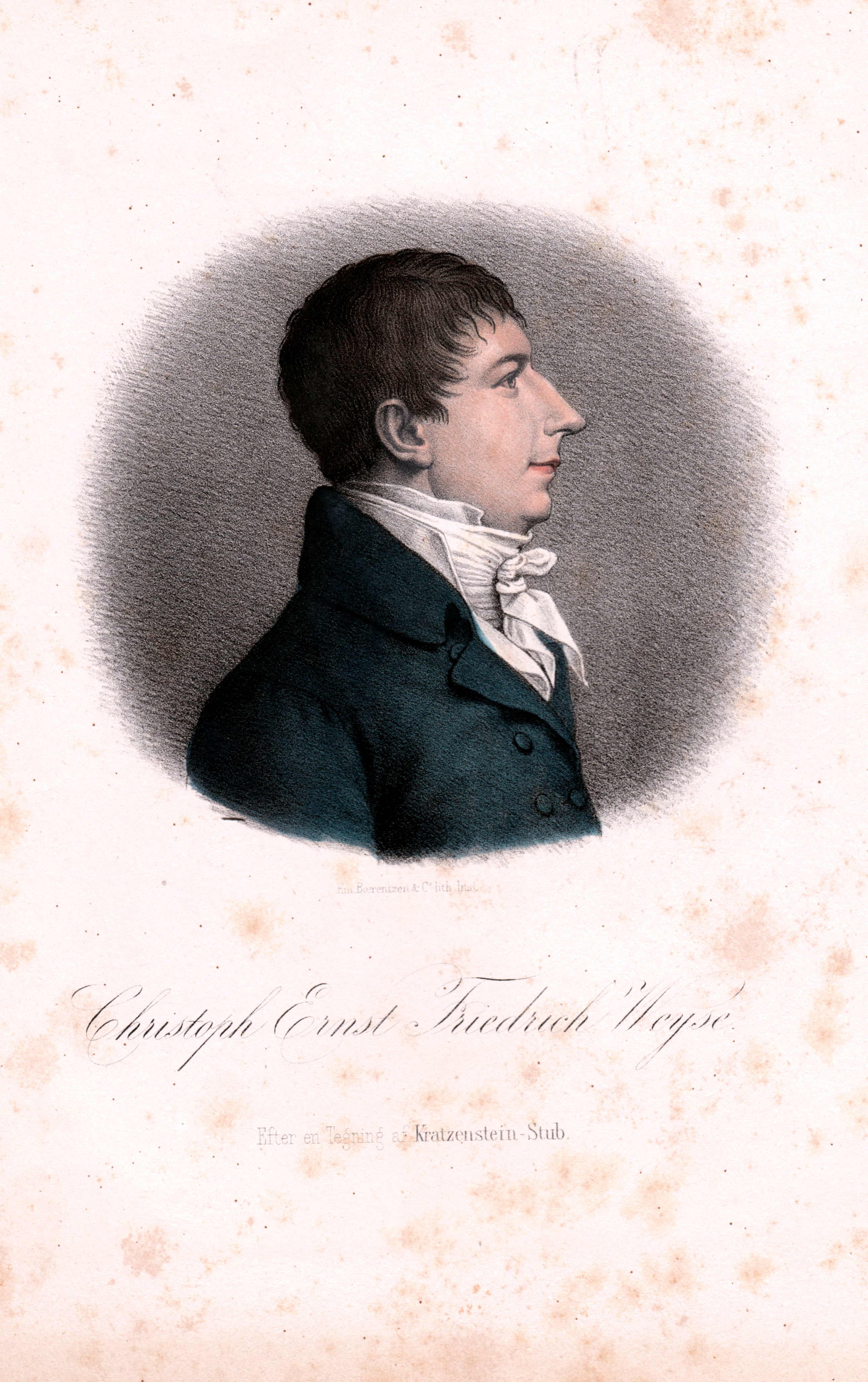 Brustporträt des deutsch-dänischen Komponisten Christoph Ernst Friedrich Weyse (1774-1842) um 1820 (Schloß Wernigerode GmbH RR-R)