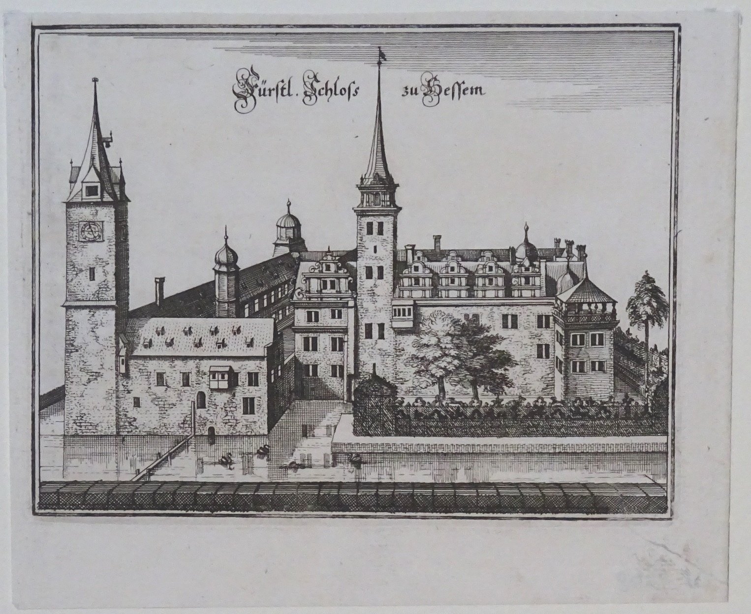 Hessen: Ansicht des Schlosses, 1654 (aus: Merian "Braunschweig") (Schloß Wernigerode GmbH RR-F)