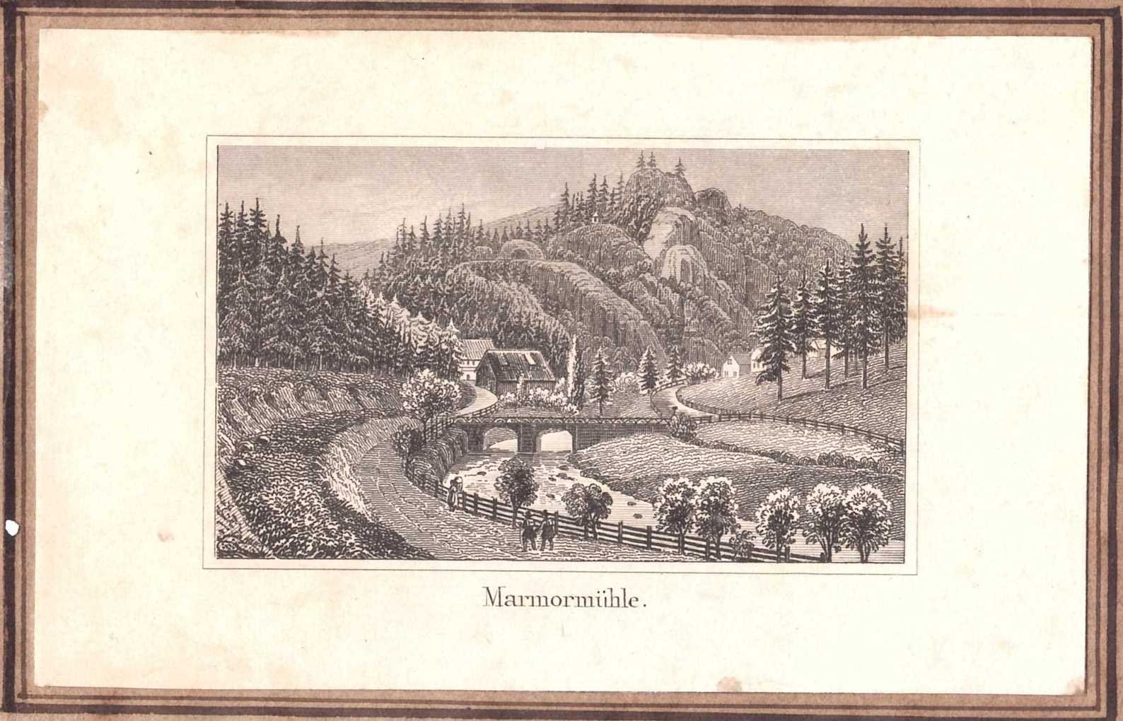 Rübeland, bei: Die Marmormühle bei Rübeland, um 1860 (aus: Brückner "Harz-Album" Visitformat) (Schloß Wernigerode GmbH RR-F)
