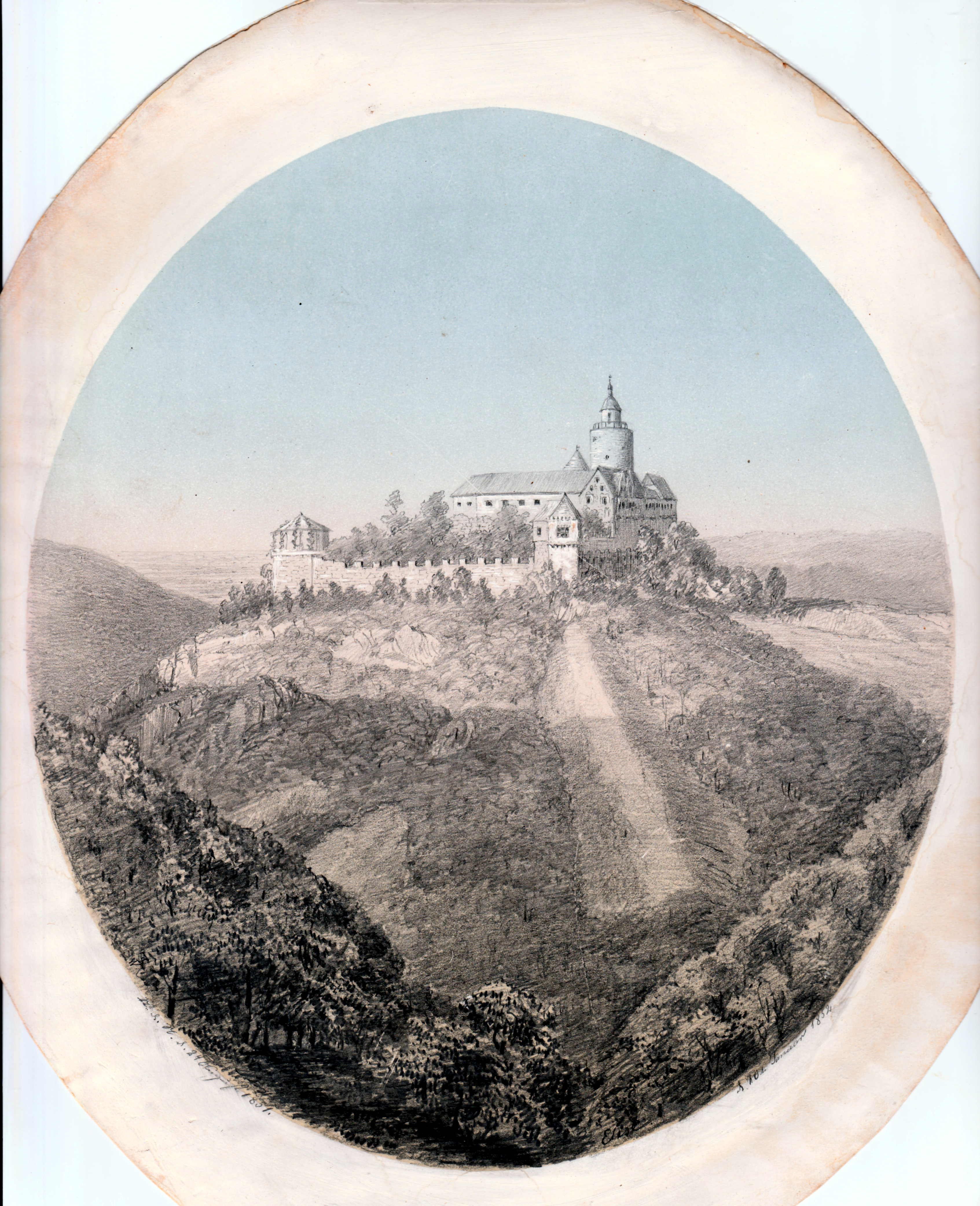 Burg Falkenstein im Jahre 1852, von Wilhelm Steuerwald (Schloß Wernigerode GmbH RR-F)