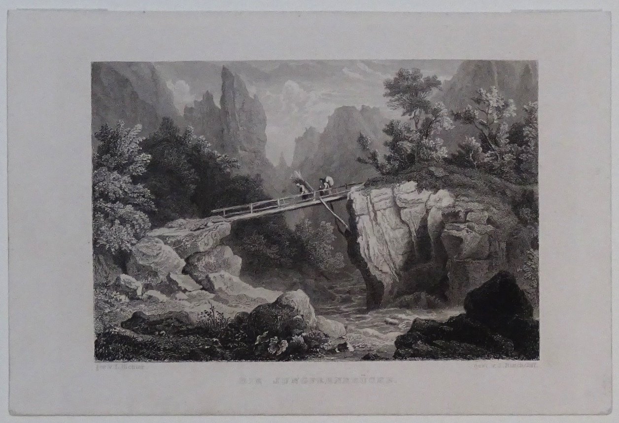 Bodetal: Jungfernbrücke, 1838 (aus: Wigand "Wanderung durch den Harz") (Schloß Wernigerode GmbH RR-F)