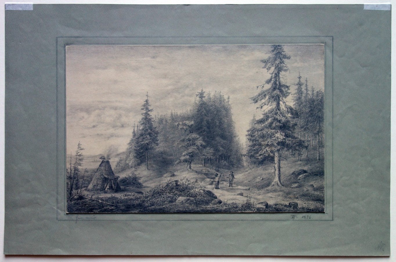 Harzlandschaft mit Köhlerhütte, von Theodor Hosemann, 1875 (Schloß Wernigerode GmbH RR-F)