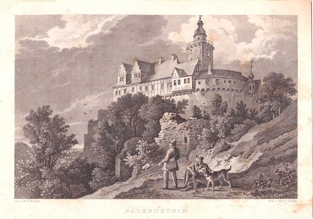 Falkenstein: Burg und Selketal , 1838 (aus: Wigand "Wanderung durch den Harz") (Schloß Wernigerode GmbH RR-F)