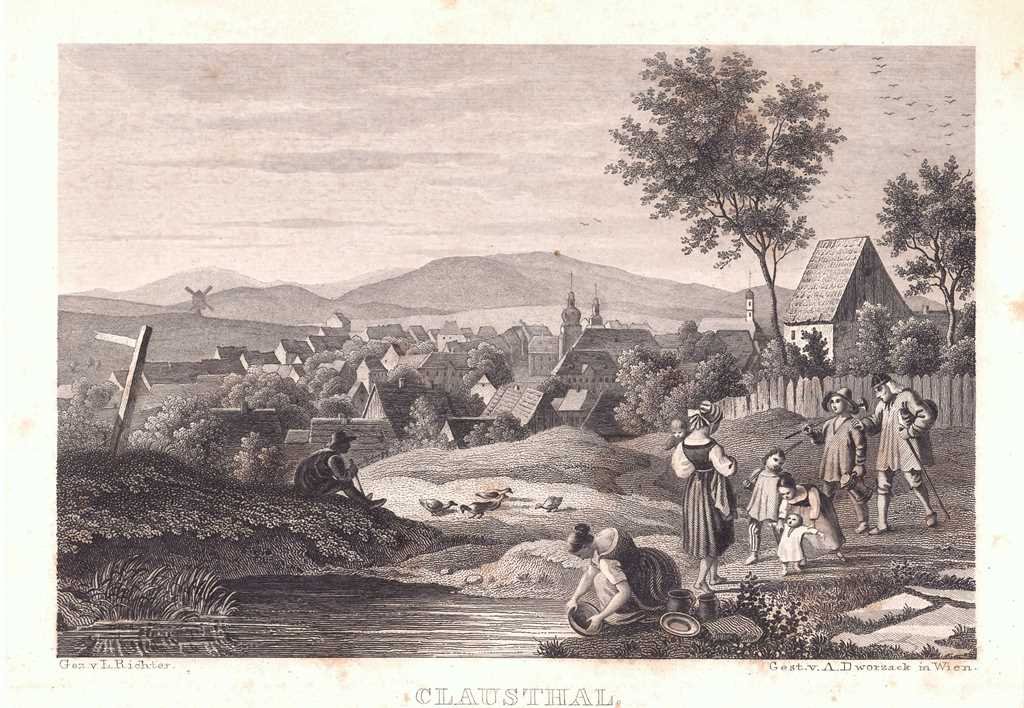 Clausthal: Stadt und Umgebung, 1838 (aus: Wigand "Wanderung durch den Harz") (Schloß Wernigerode GmbH RR-F)