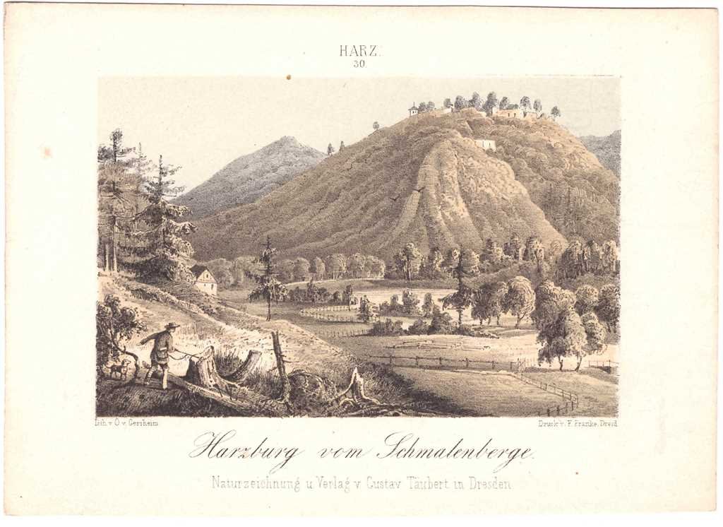 Bad Harzburg: Harzburg vom Schmalenberge, um 1850 (Schloß Wernigerode GmbH RR-F)