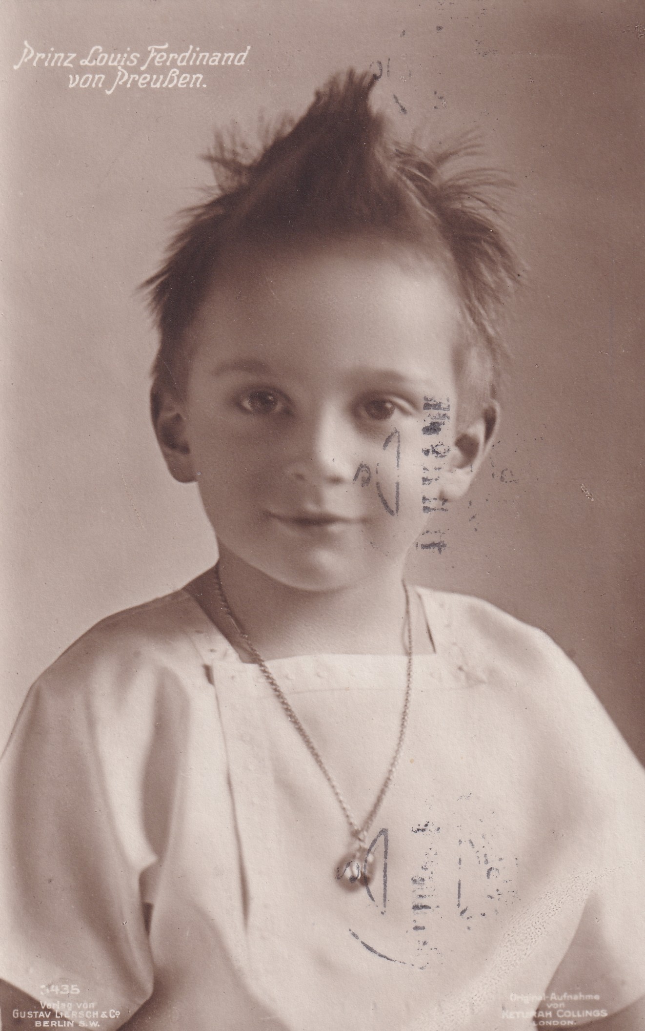Bildpostkarte mit Kinderporträt des Prinzen Louis Ferdinand von Preußen (1907-1994), 1911 (Schloß Wernigerode GmbH RR-F)