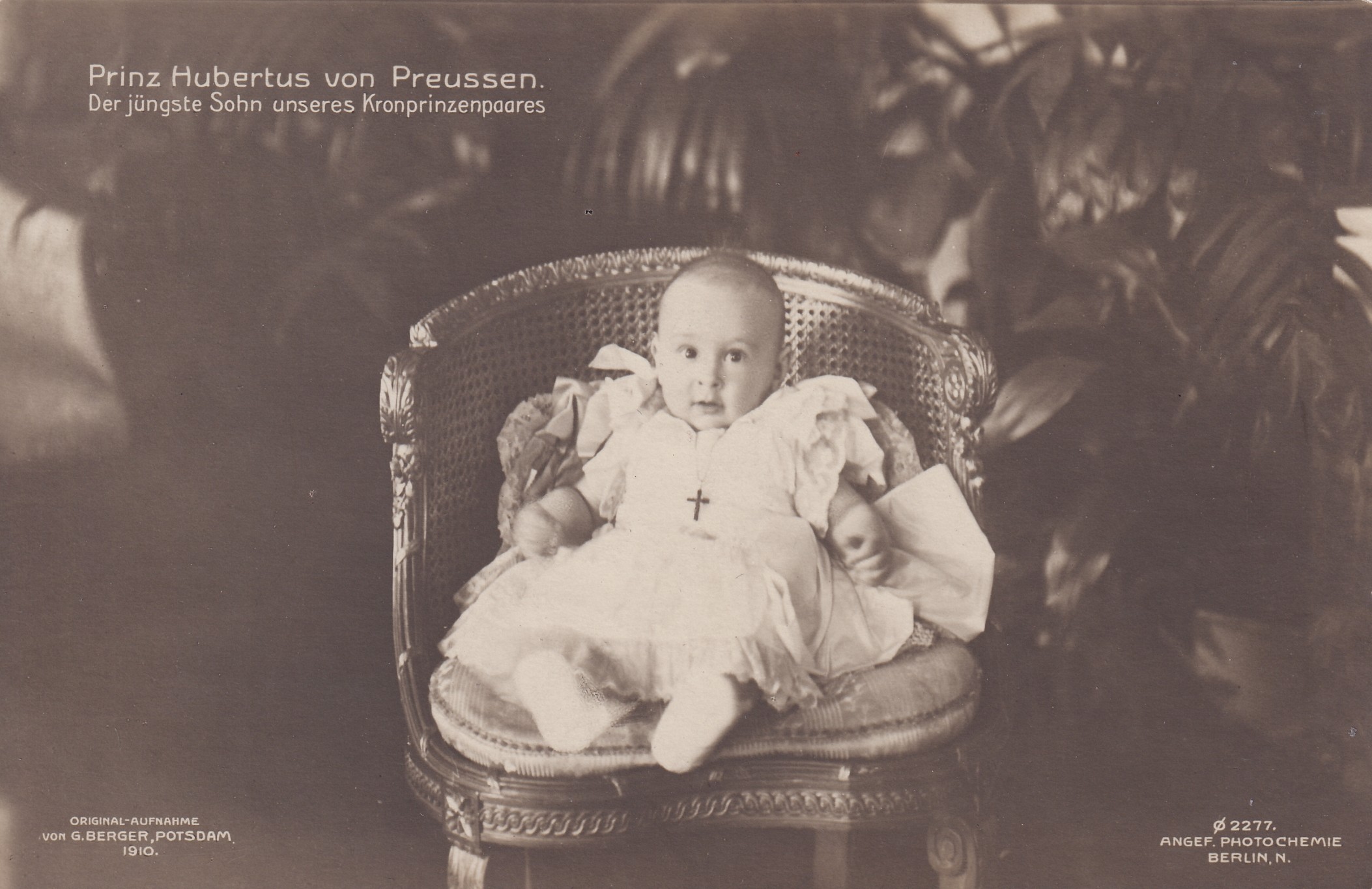 Bildpostkarte mit Foto des Prinzen Hubertus von Preußen (1909-1950), 1910 (Schloß Wernigerode GmbH RR-F)