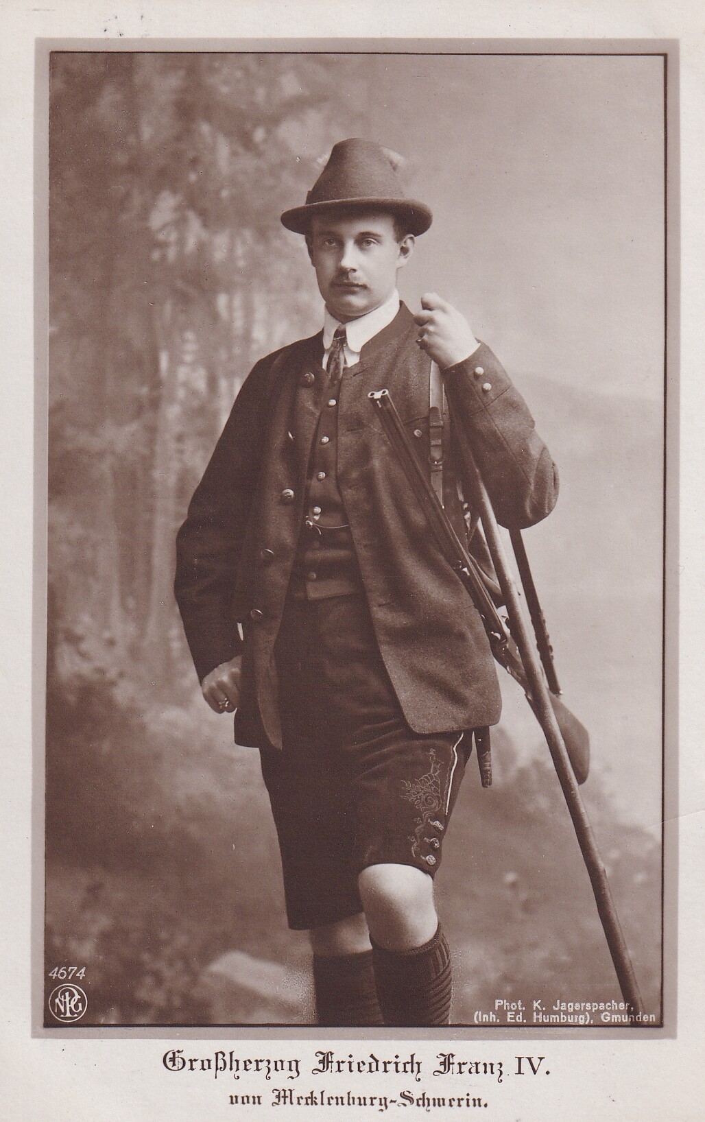 Bildpostkarte mit Foto von Großherzog Friedrich Franz IV. von Mecklenburg-Schwerin (1882-1945), 1913 (Schloß Wernigerode GmbH RR-F)