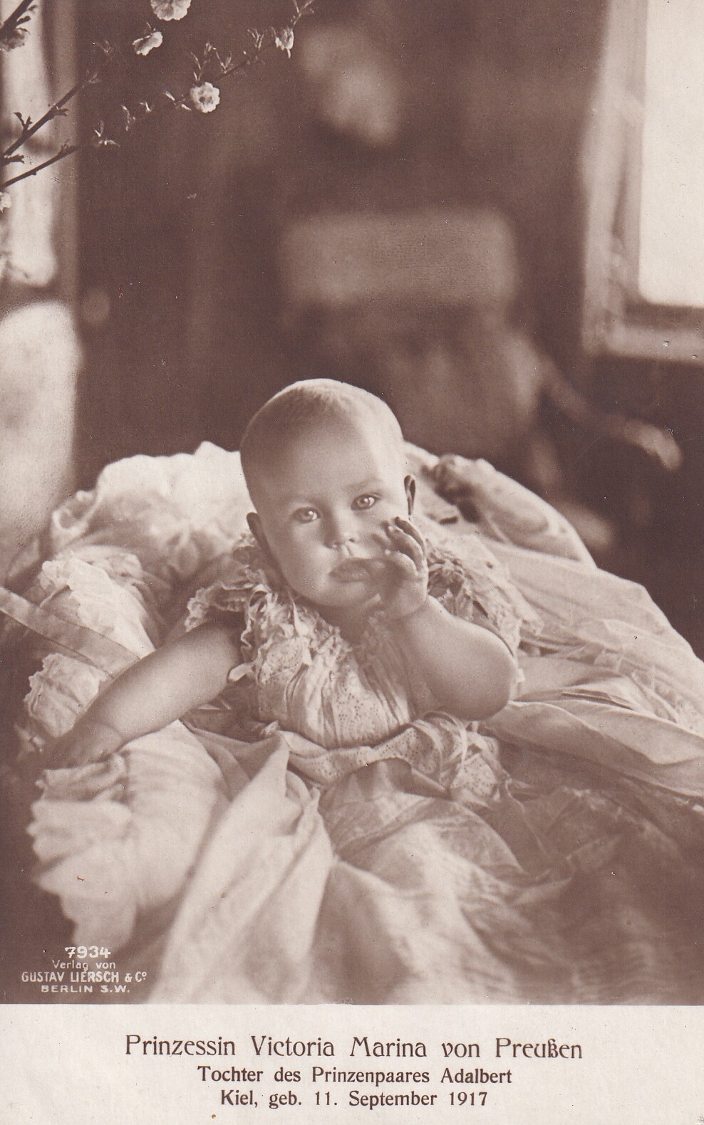 Bildpostkarte mit Foto der Prinzessin Victoria Marina von Preußen, 1918 (Schloß Wernigerode GmbH RR-F)