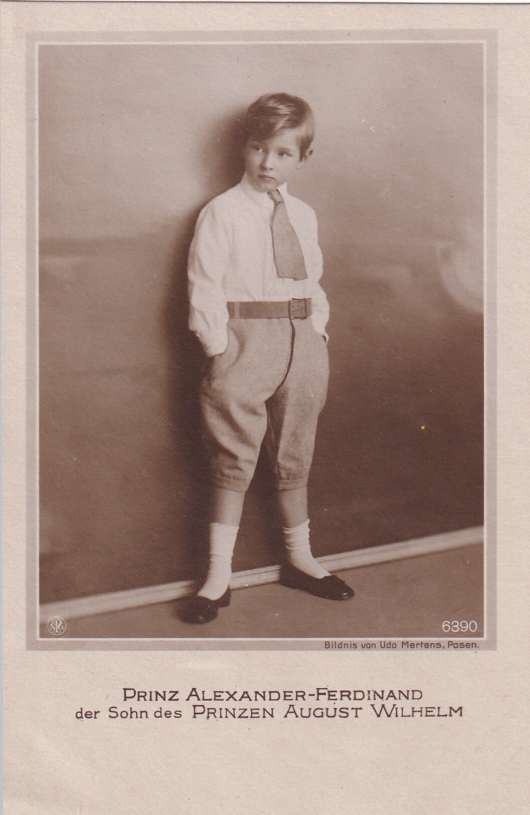Bildpostkarte mit Foto des Prinzen Alexander Ferdinand von Preußen, 1918 (Schloß Wernigerode GmbH RR-F)