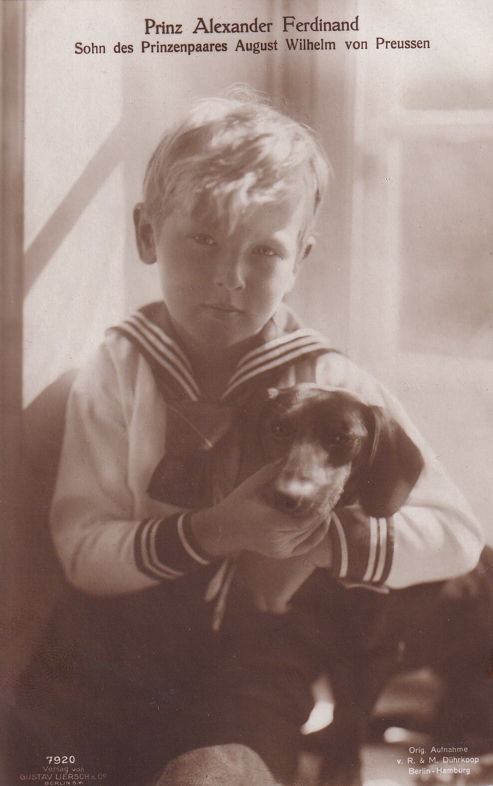 Bildpostkarte mit Foto des Prinzen Alexander Ferdinand von Preußen, 1917 (Schloß Wernigerode GmbH RR-F)