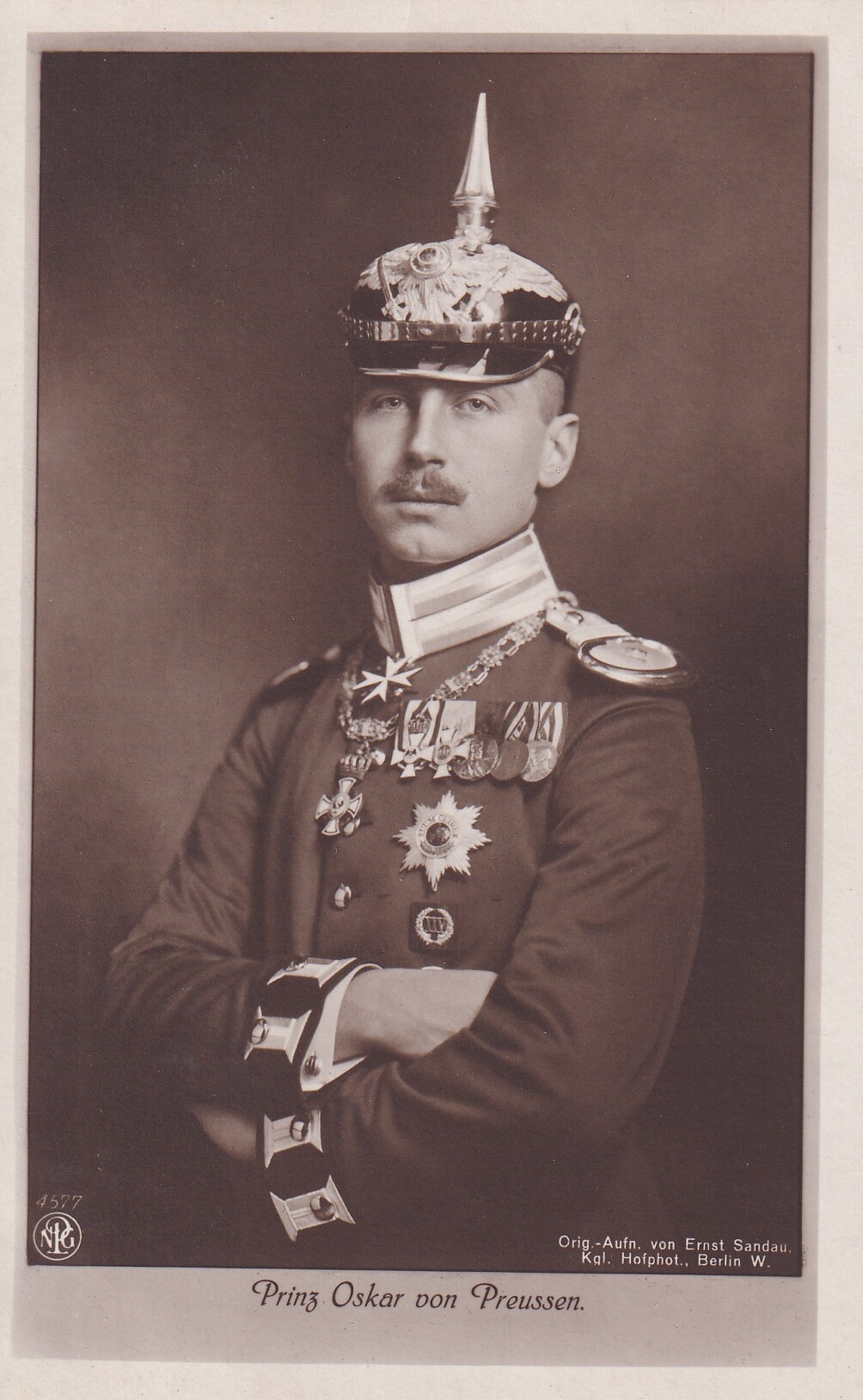 Bildpostkarte mit Foto des Prinzen Oskar von Preußen (1888-1958), 1913 (Schloß Wernigerode GmbH RR-F)
