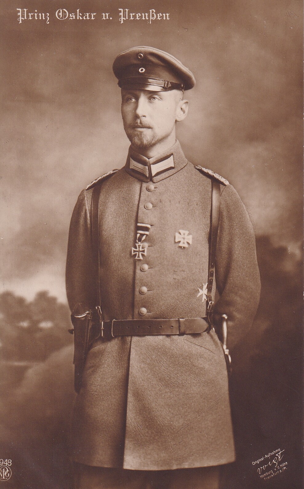 Bildpostkarte mit Foto des Prinzen Oskar von Preußen (1888-1958), 1914 (Schloß Wernigerode GmbH RR-F)