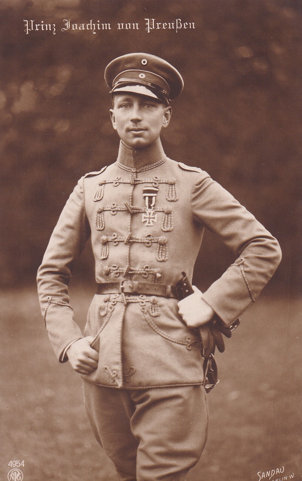 Bildpostkarte mit Foto des Prinzen Joachim von Preußen, 1914 (Schloß Wernigerode GmbH RR-F)