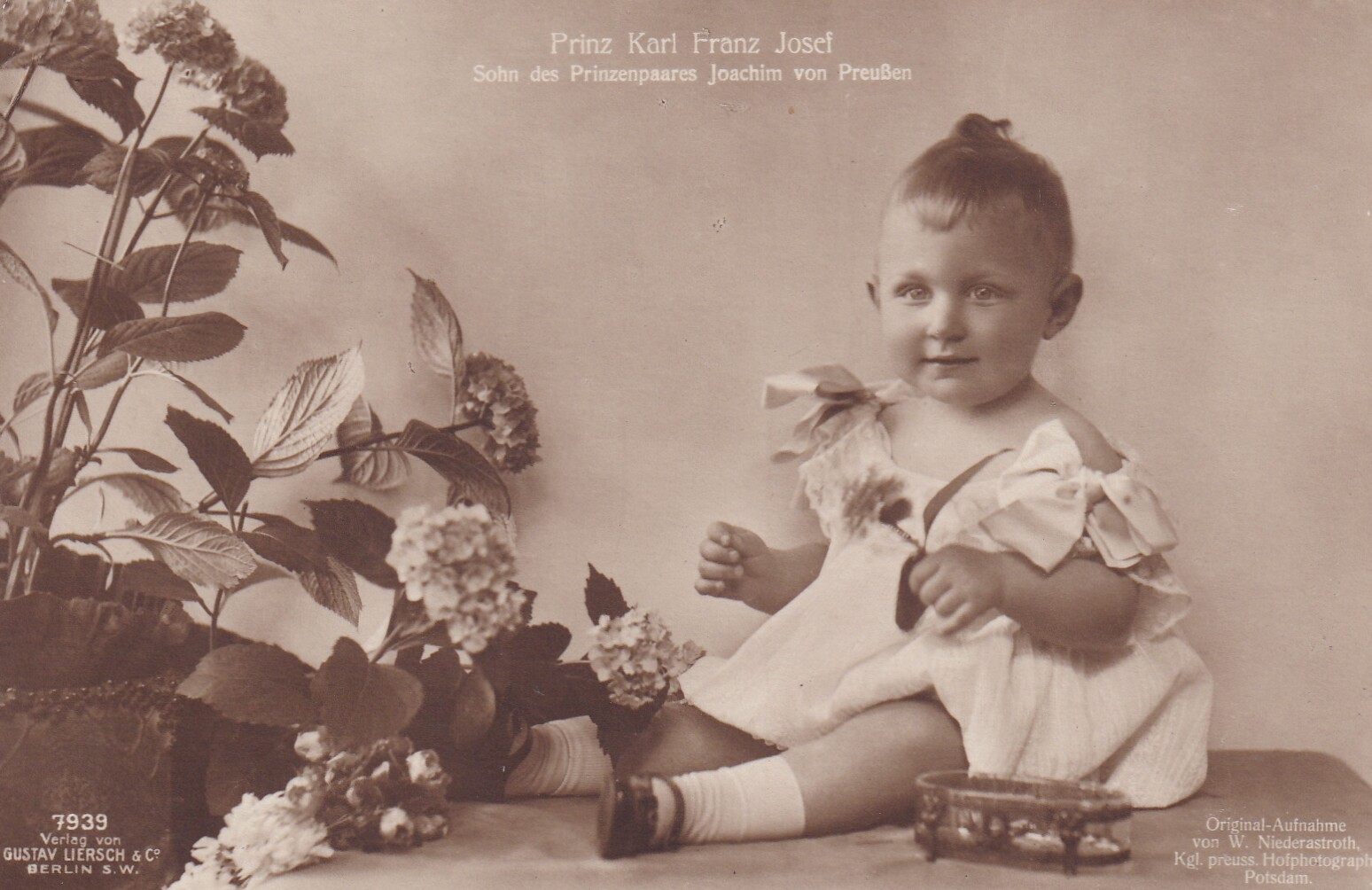 Bildpostkarte mit Foto des Prinzen Karl Franz Josef von Preußen, 1917 (Schloß Wernigerode GmbH RR-F)