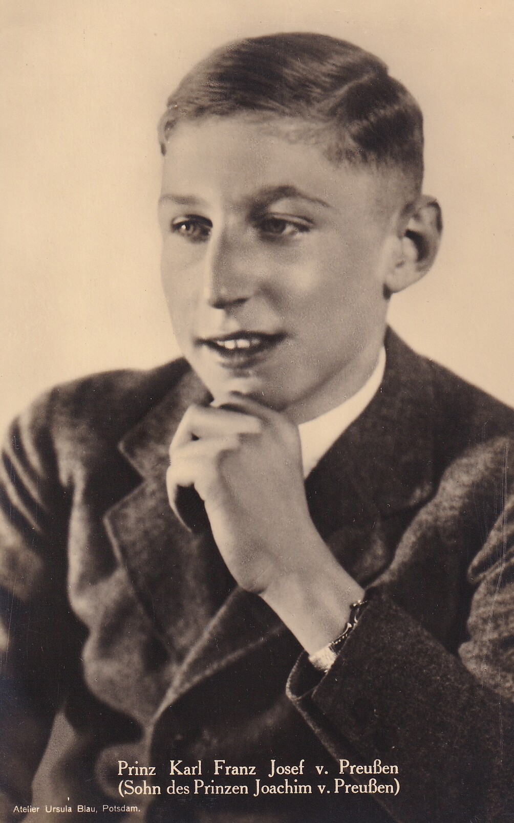 Bildpostkarte mit Foto des Karl Franz Josef Prinz von Preußen, 1931 (Schloß Wernigerode GmbH RR-F)
