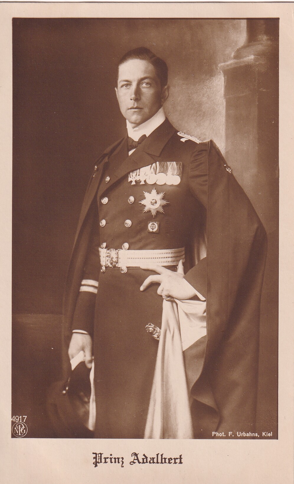 Bildpostkarte mit Foto des Prinzen Adalbert von Preußen, 1914 (Schloß Wernigerode GmbH RR-F)