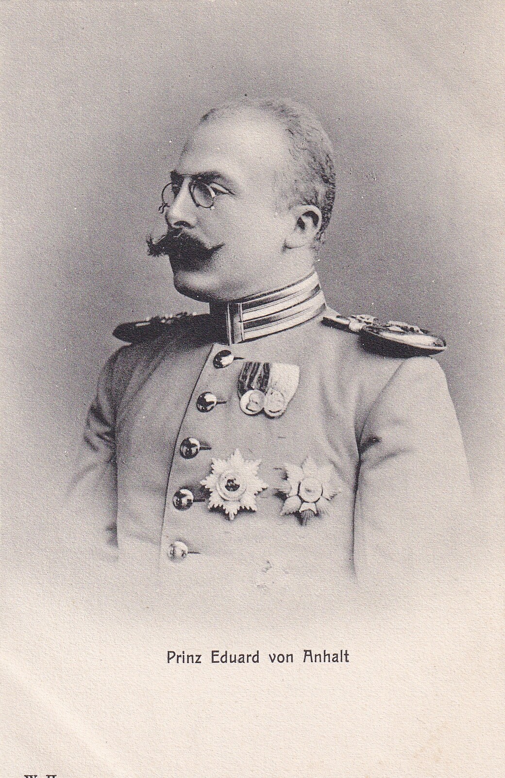 Bildpostkarte mit Foto des Prinzen Eduard von Anhalt, um 1900 (Schloß Wernigerode GmbH RR-F)
