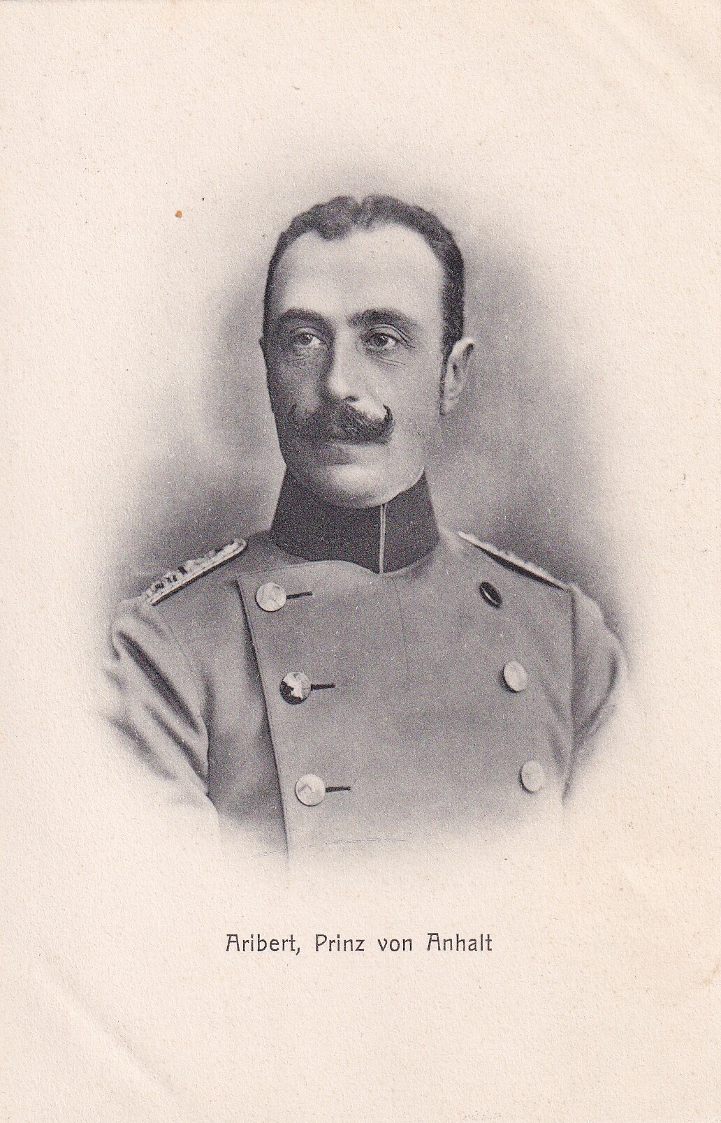 Bildpostkarte mit Foto des Prinzen Aribert von Anhalt, um 1900 (Schloß Wernigerode GmbH RR-F)