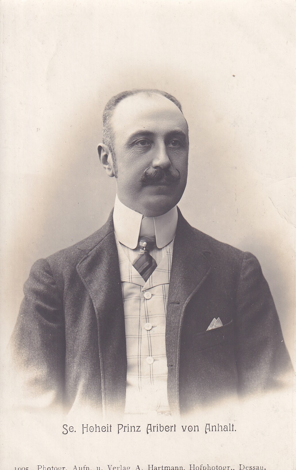Bildpostkarte mit Foto des Prinzen Aribert von Anhalt, um 1905 (Schloß Wernigerode GmbH RR-F)