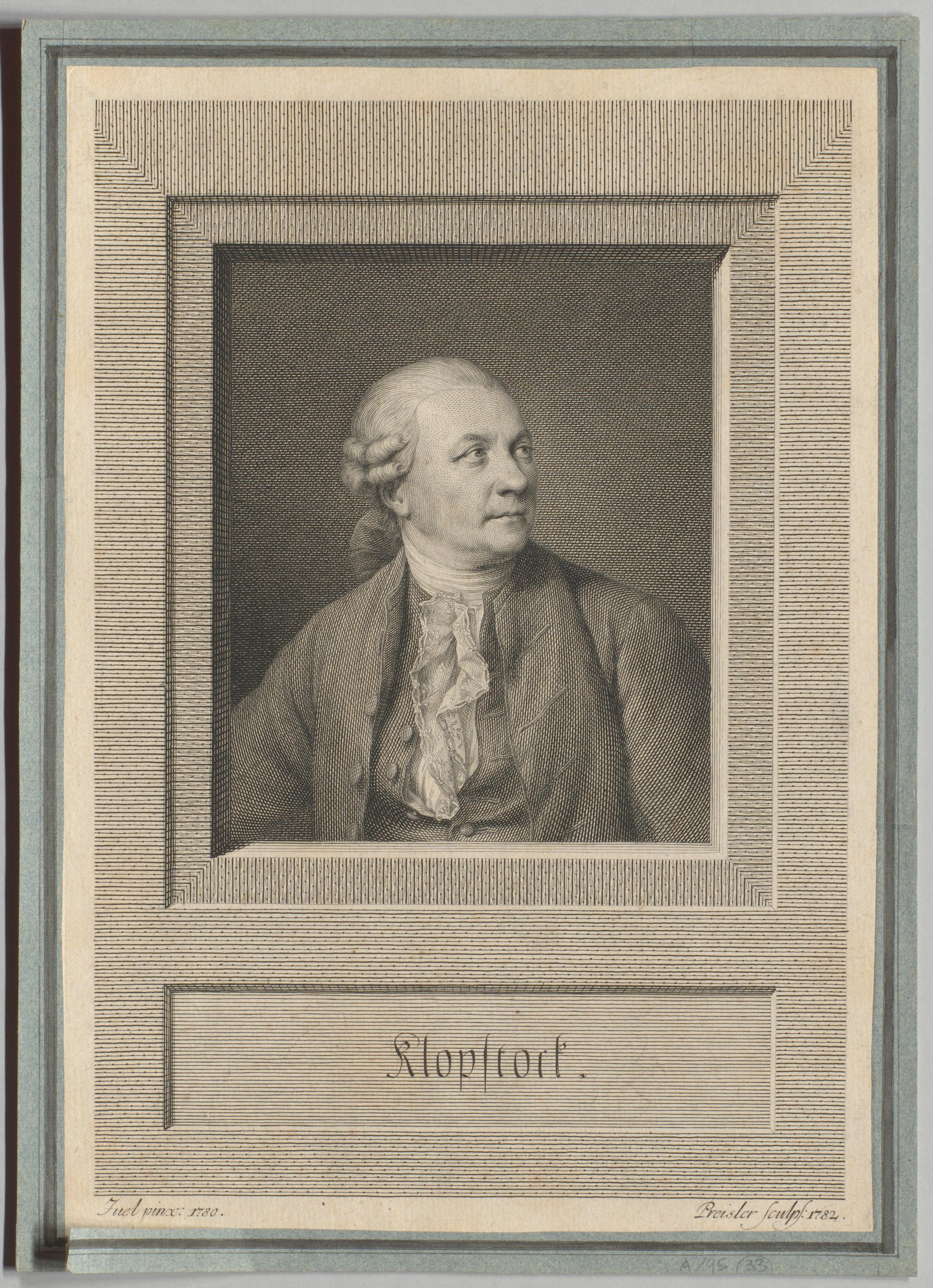 Porträt Friedrich Gottlieb Klopstocks von Preisler nach Juel (Gleimhaus CC BY-NC-SA)