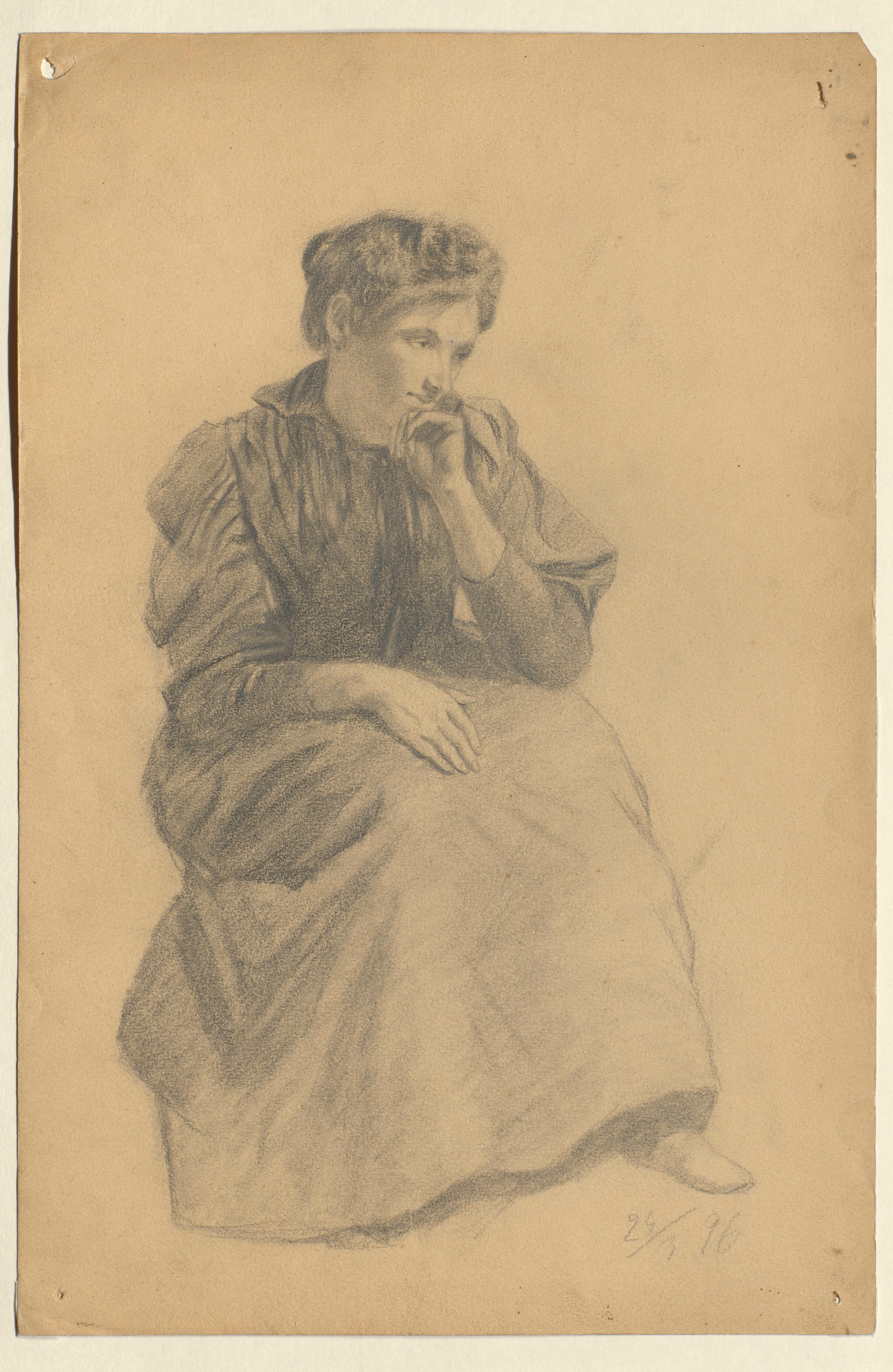 Sitzende junge Frau (Gleimhaus CC BY-NC-SA)