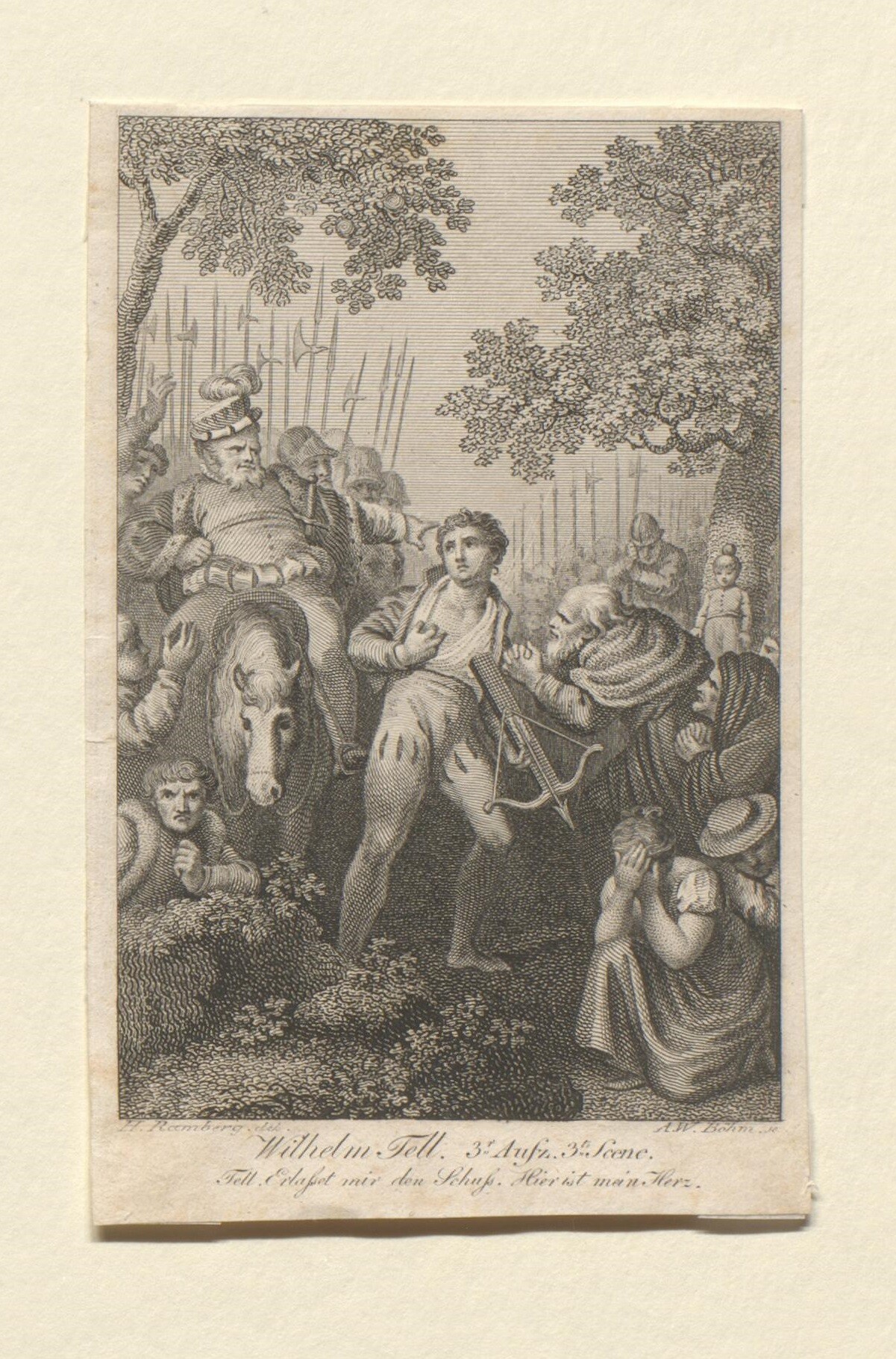 Illustration zu Schillers "Wilhelm Tell ", 3. Aufz., 3. Szene (Gleimhaus CC BY-NC-SA)
