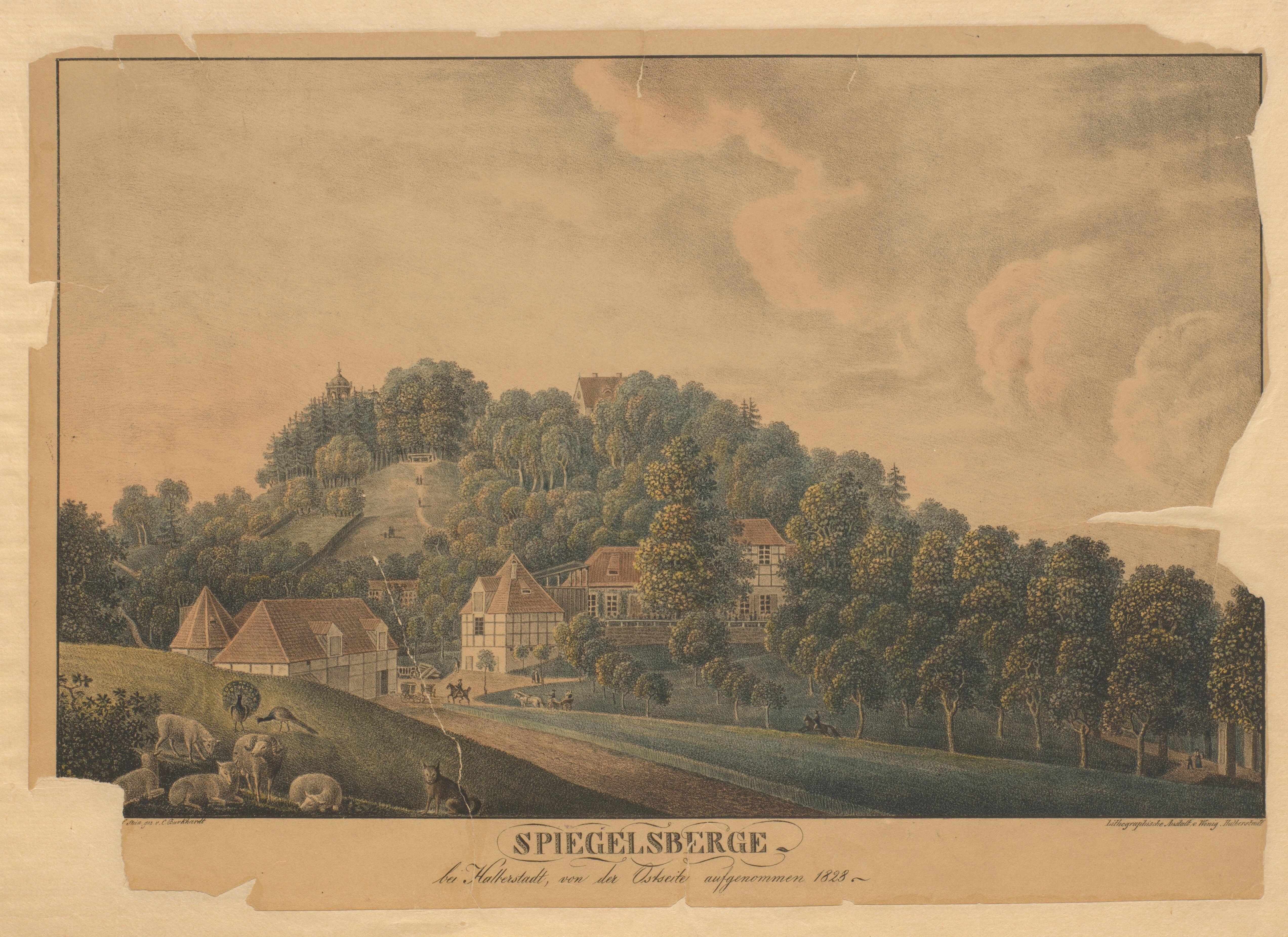 Spiegelsberge bei Halberstadt, von der Ostseite aufgenommen 1828 (Gleimhaus CC BY-NC-SA)