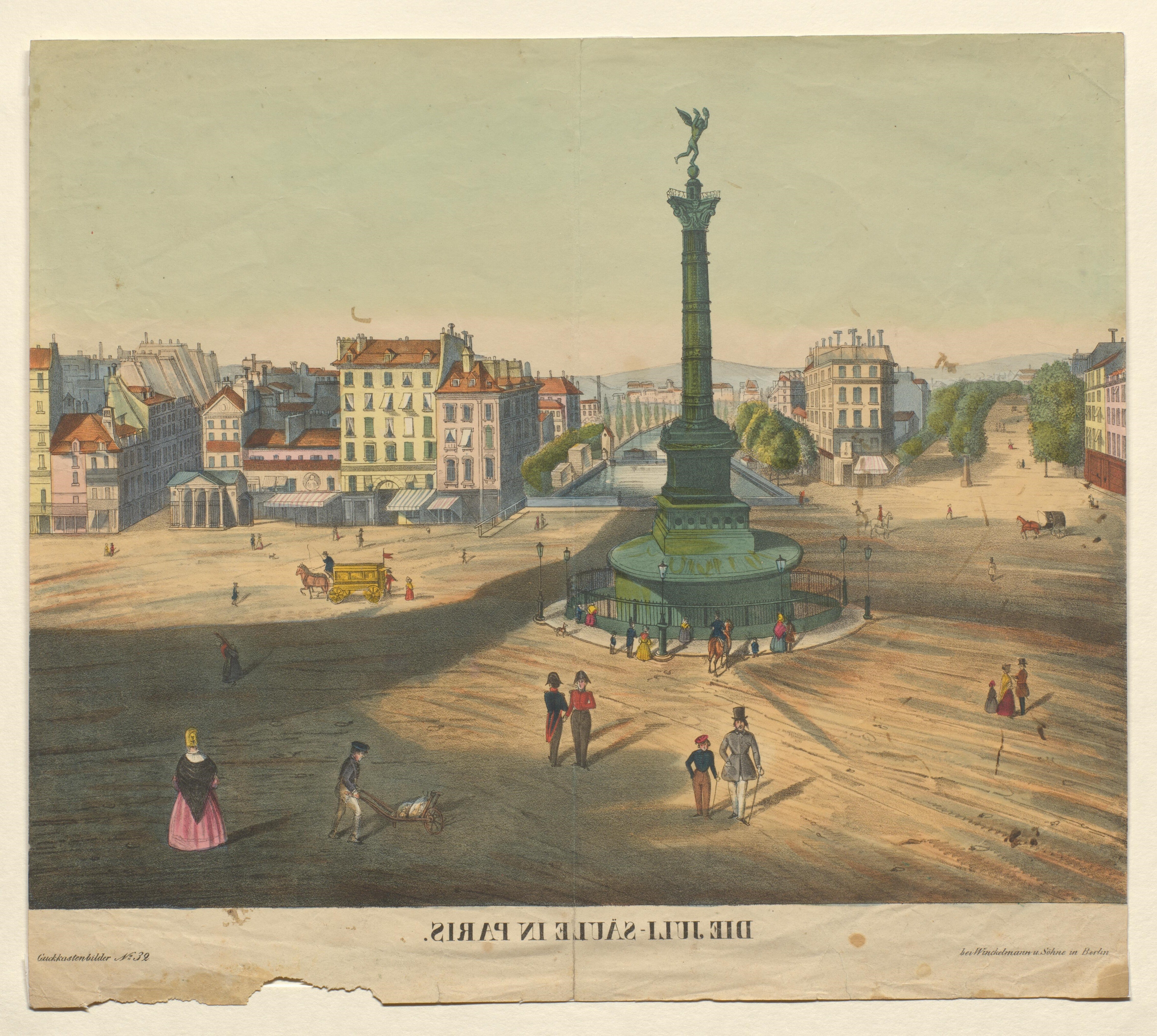 Die Juli - Säule in Paris - Guckkastenbilder Nr. 32 (Gleimhaus CC BY-NC-SA)
