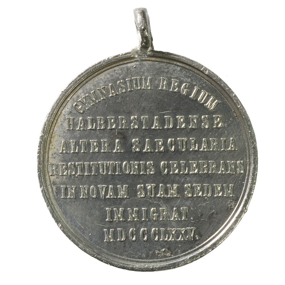 Medaille 200 Jahrfeier des Halberstädter Königlichen Gymnasiums (Kulturstiftung Sachsen-Anhalt CC BY-NC-SA)