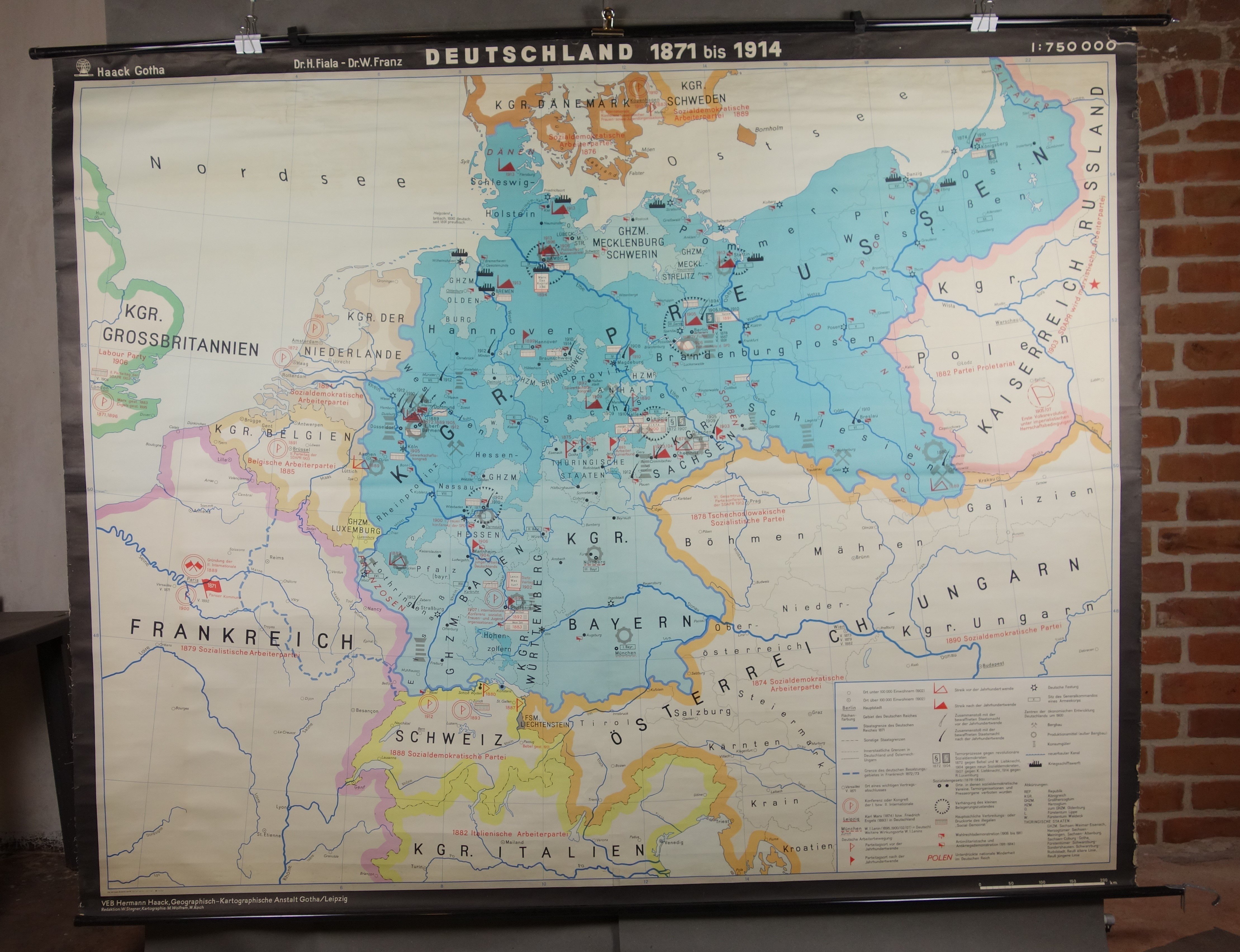 Wandkarte "Deutschland 1871 - 1914" (Förder- und Heimatverein Stadt und Kloster Jerichow e.V. CC BY-NC-SA)