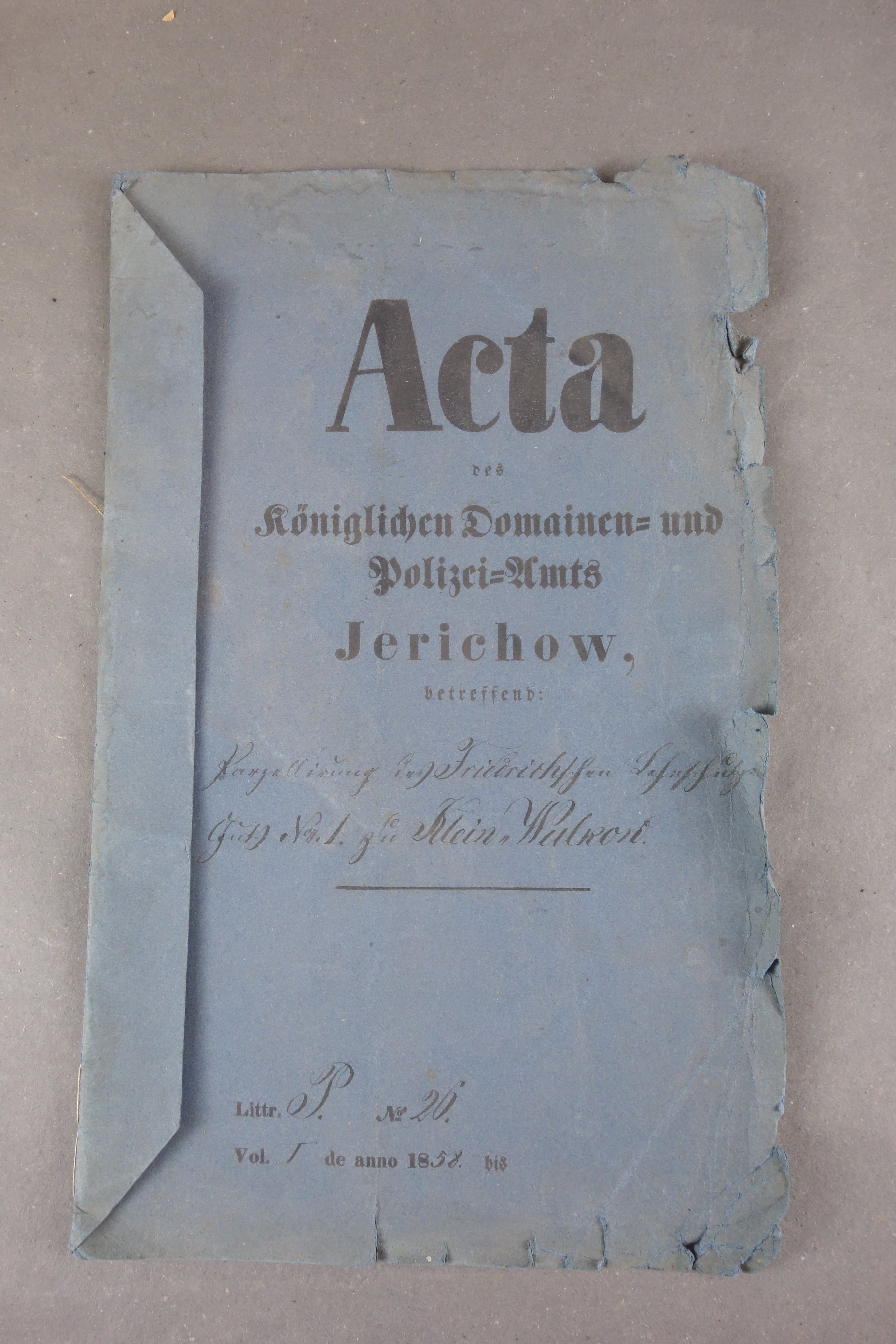 Acta d. königl. Domänen- u. Polizei-Amtes Jerichow (Förder- und Heimatverein Stadt und Kloster Jerichow e.V. CC BY-NC-SA)