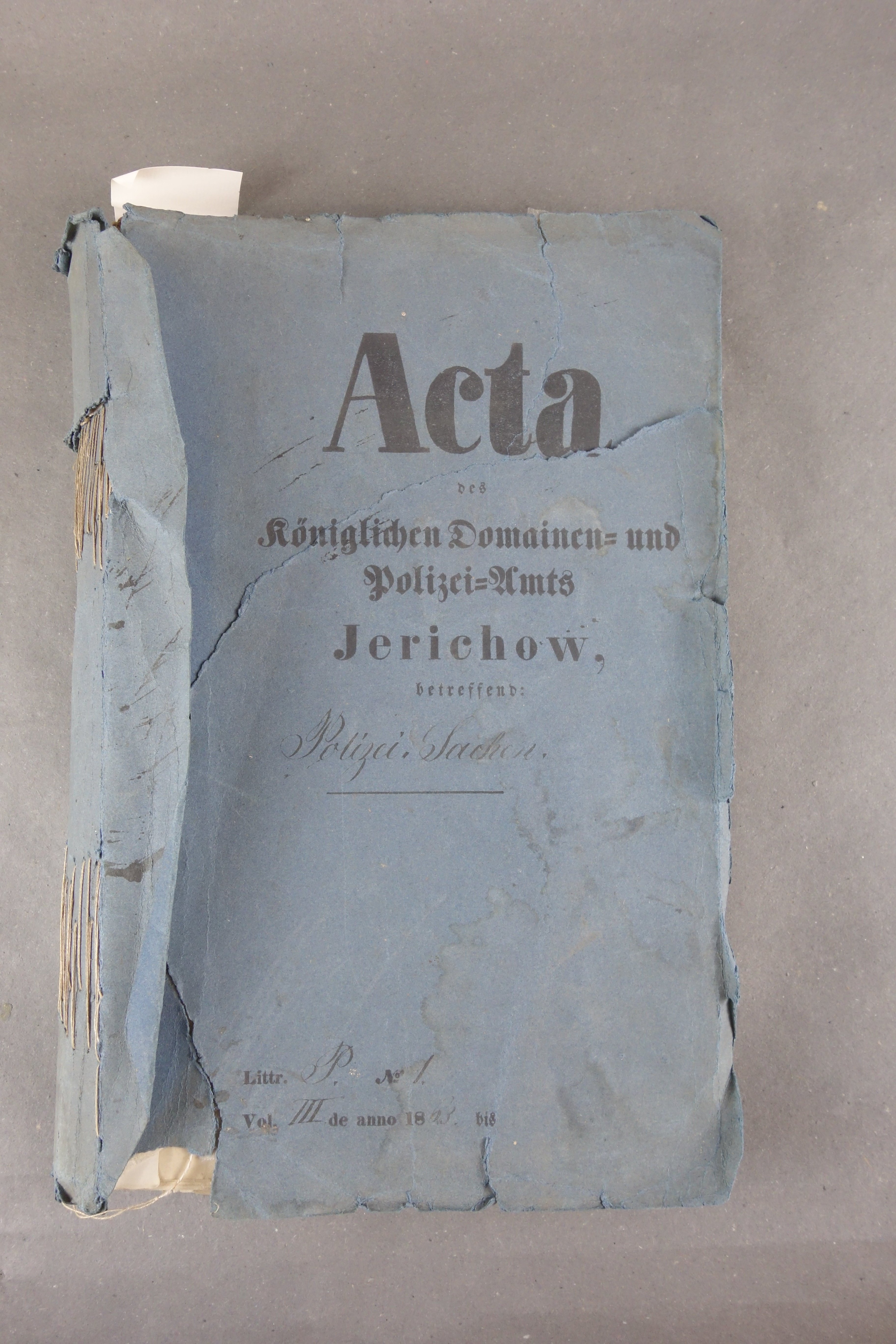 Acta d. königl. Domänen- u. Polizei-Amtes Jerichow betr.Polizeisachen (Förder- und Heimatverein Stadt und Kloster Jerichow e.V. CC BY-NC-SA)